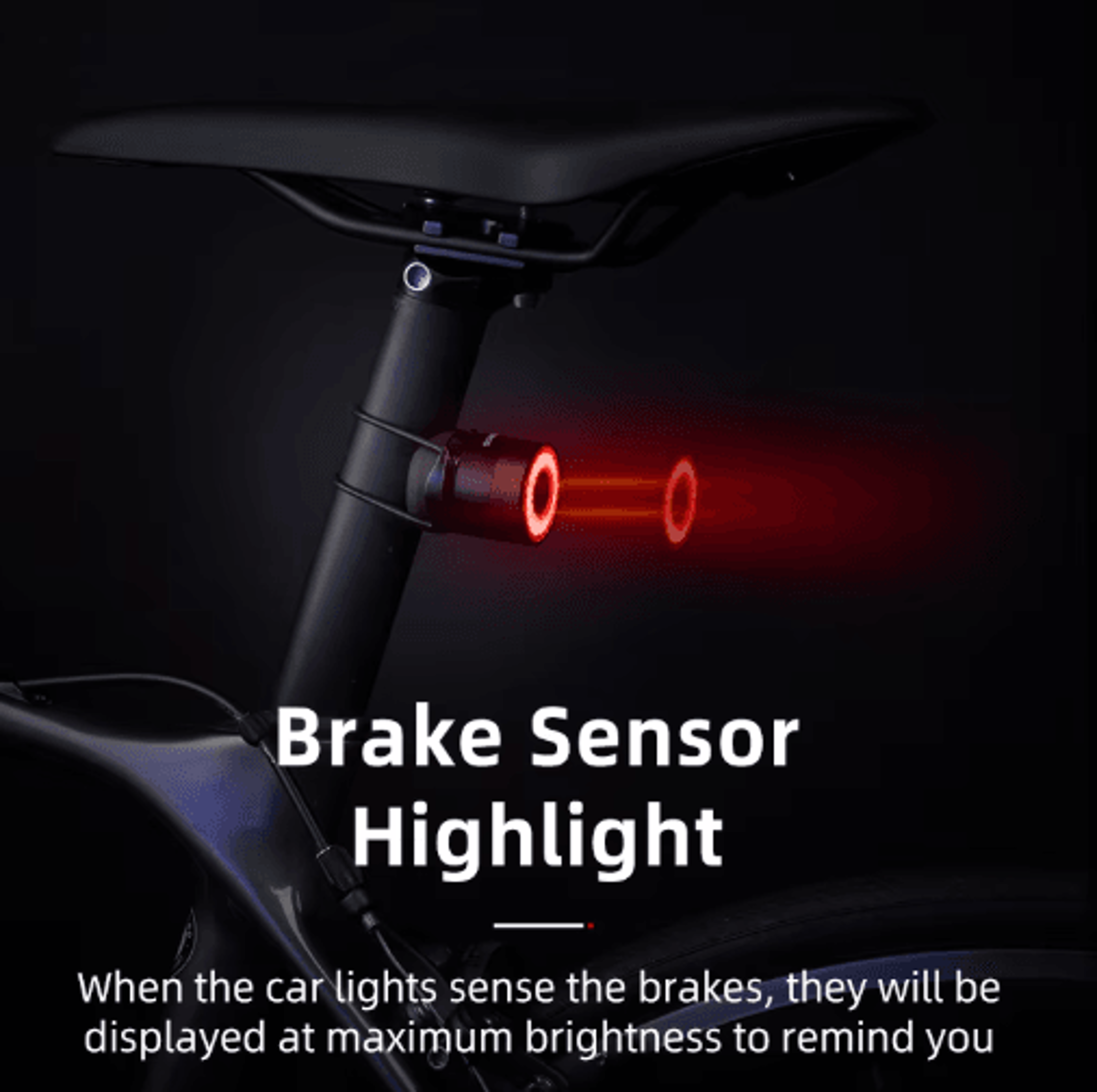 ROCKBROS Smart Brake Bicycle Tail Light  USB Rechargeable Waterproof Cycling Safety Light 5