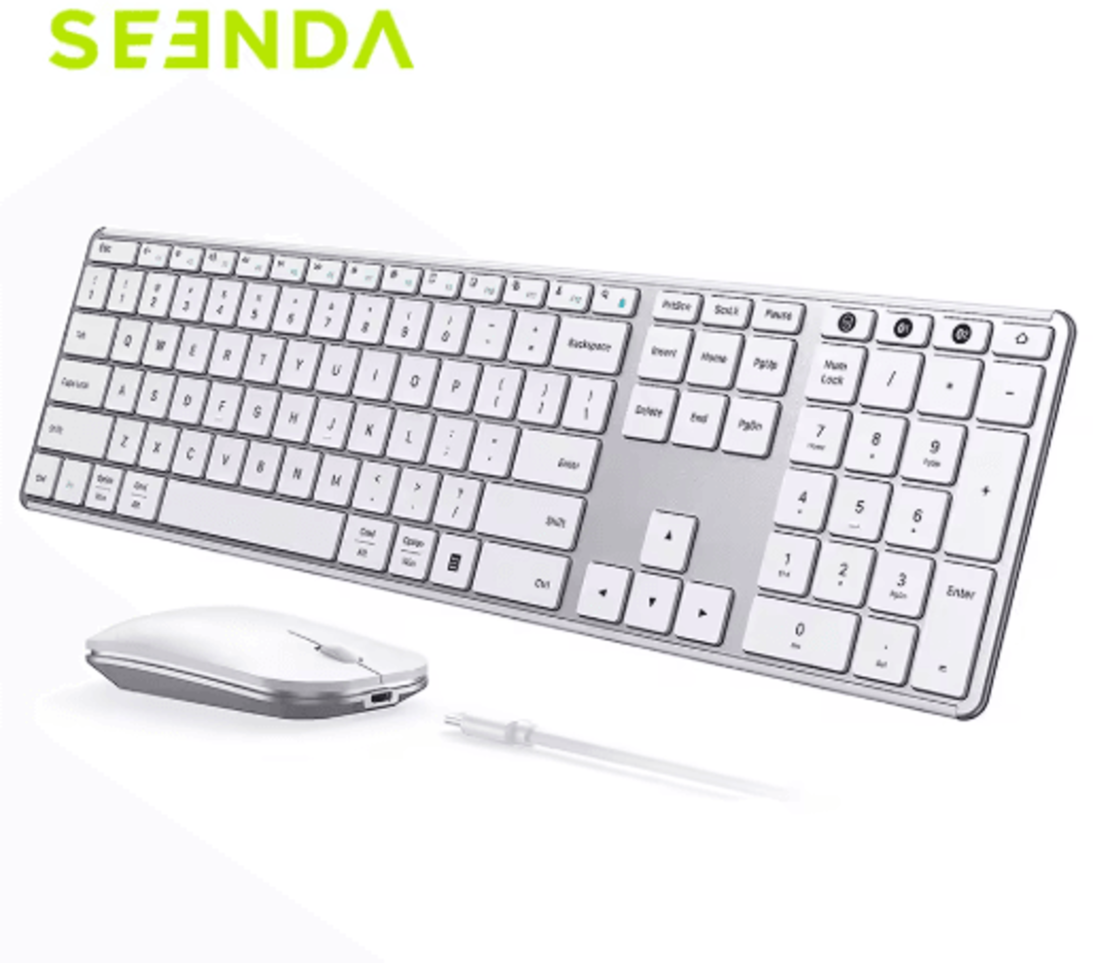 Seenda Bluetooth Keyboard And Mouse Combo  MultiDevice Rechargeable Slim Wireless Set 1