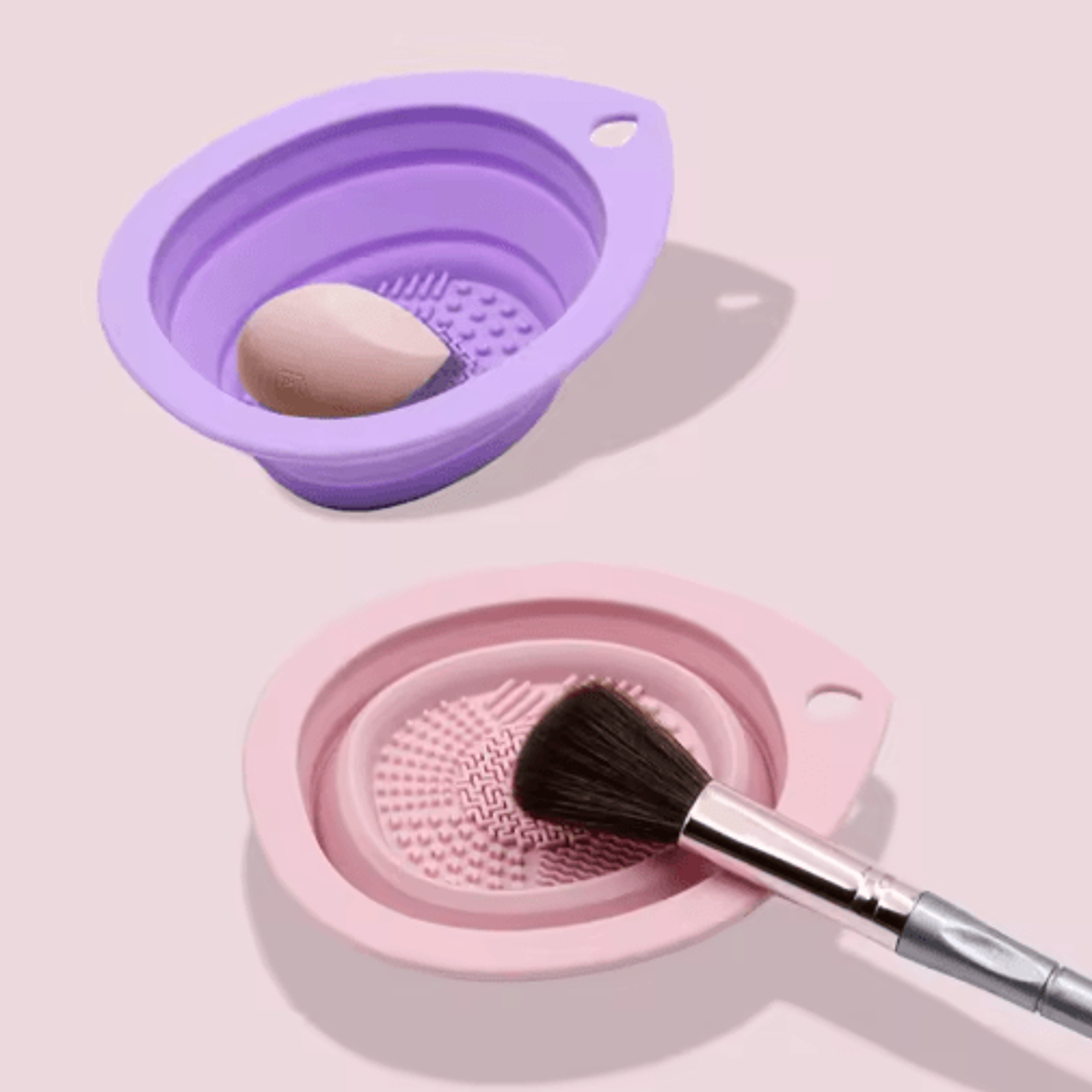 Silicone Makeup Brush Cleaner Bowl  Foldable Brush Washing  Scrubbing Tool 14