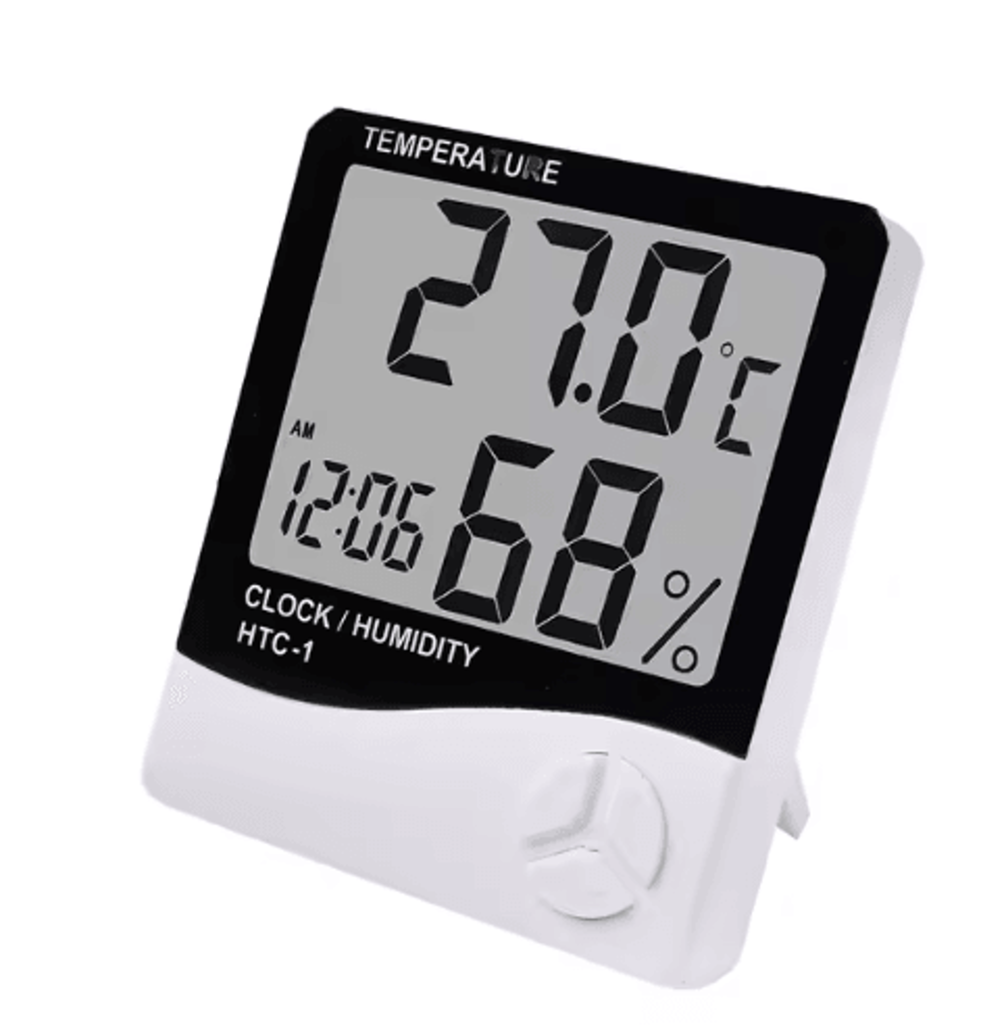 LCD Digital Thermometer Hygrometer  Indoor Outdoor Temperature  Humidity Monitor With Clock 1