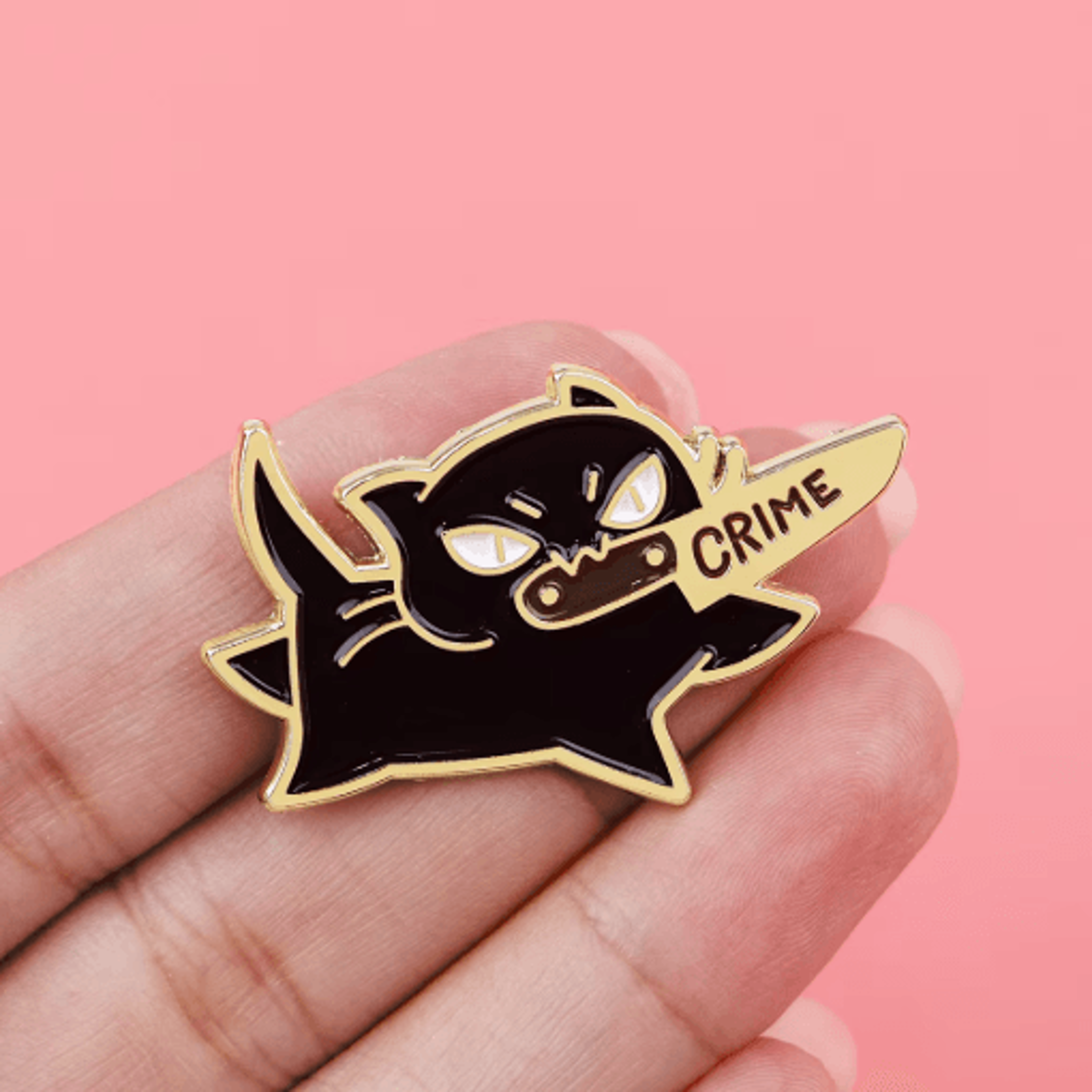 Funny Black Cat Enamel Pin  Cute Animal Lapel Brooch For Bags  Outfits 2