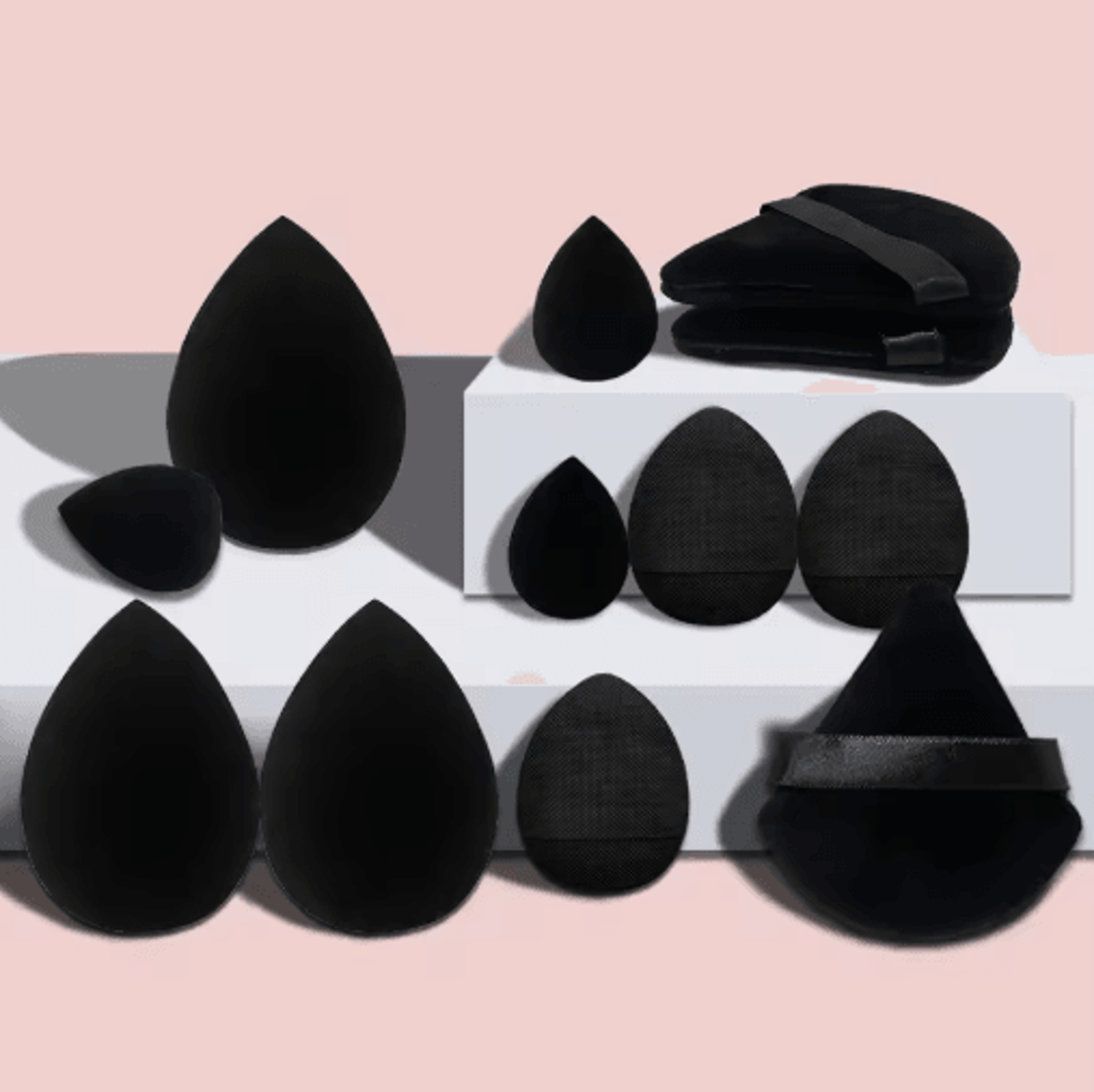 12Piece Makeup Sponge  Powder Puff Set Beauty Blender Kit With Velvet Triangle Puffs 5