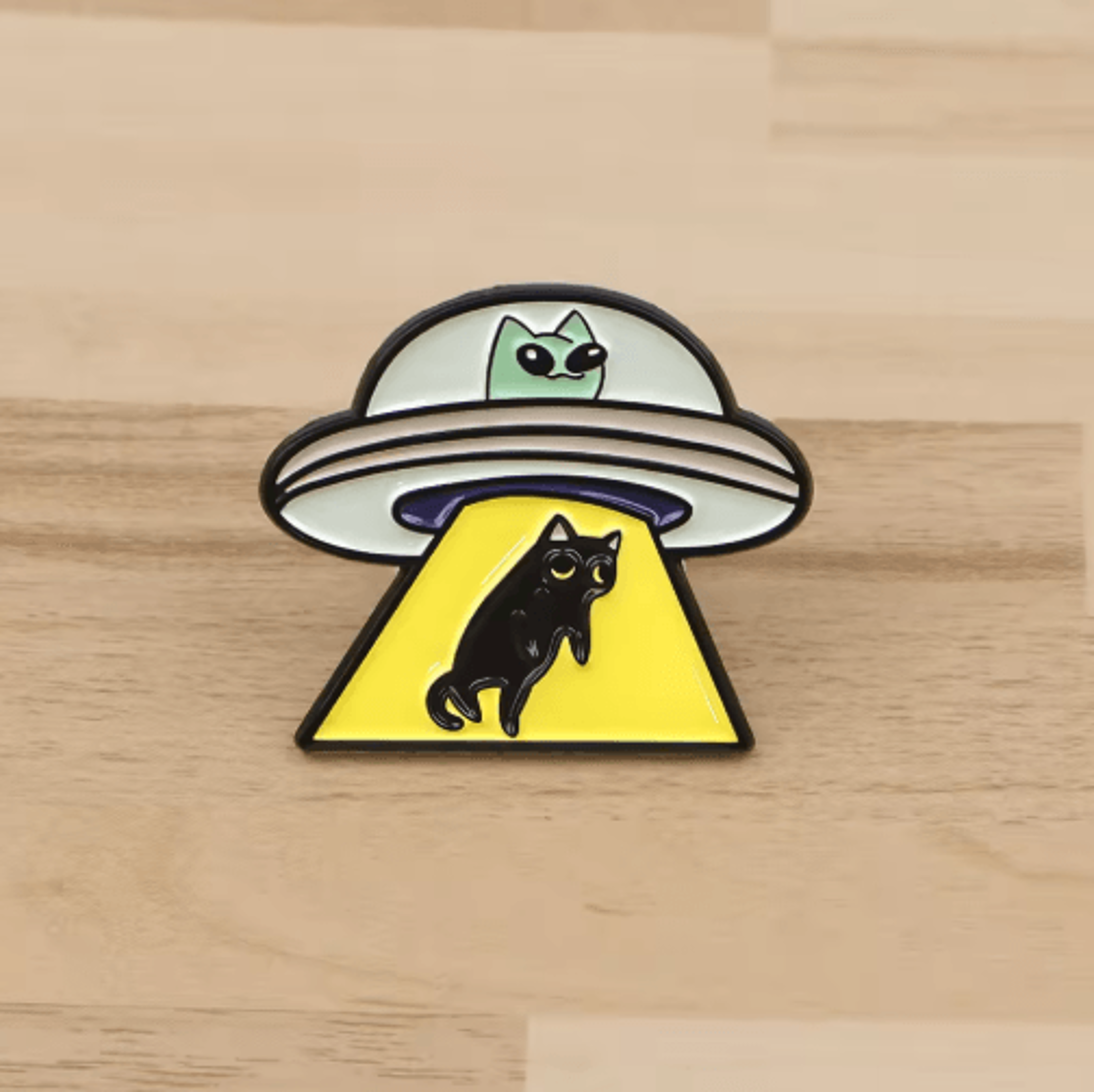 UFO Alien Black Cat Enamel Pin Brooch For Bags Jackets  Cosplay 0