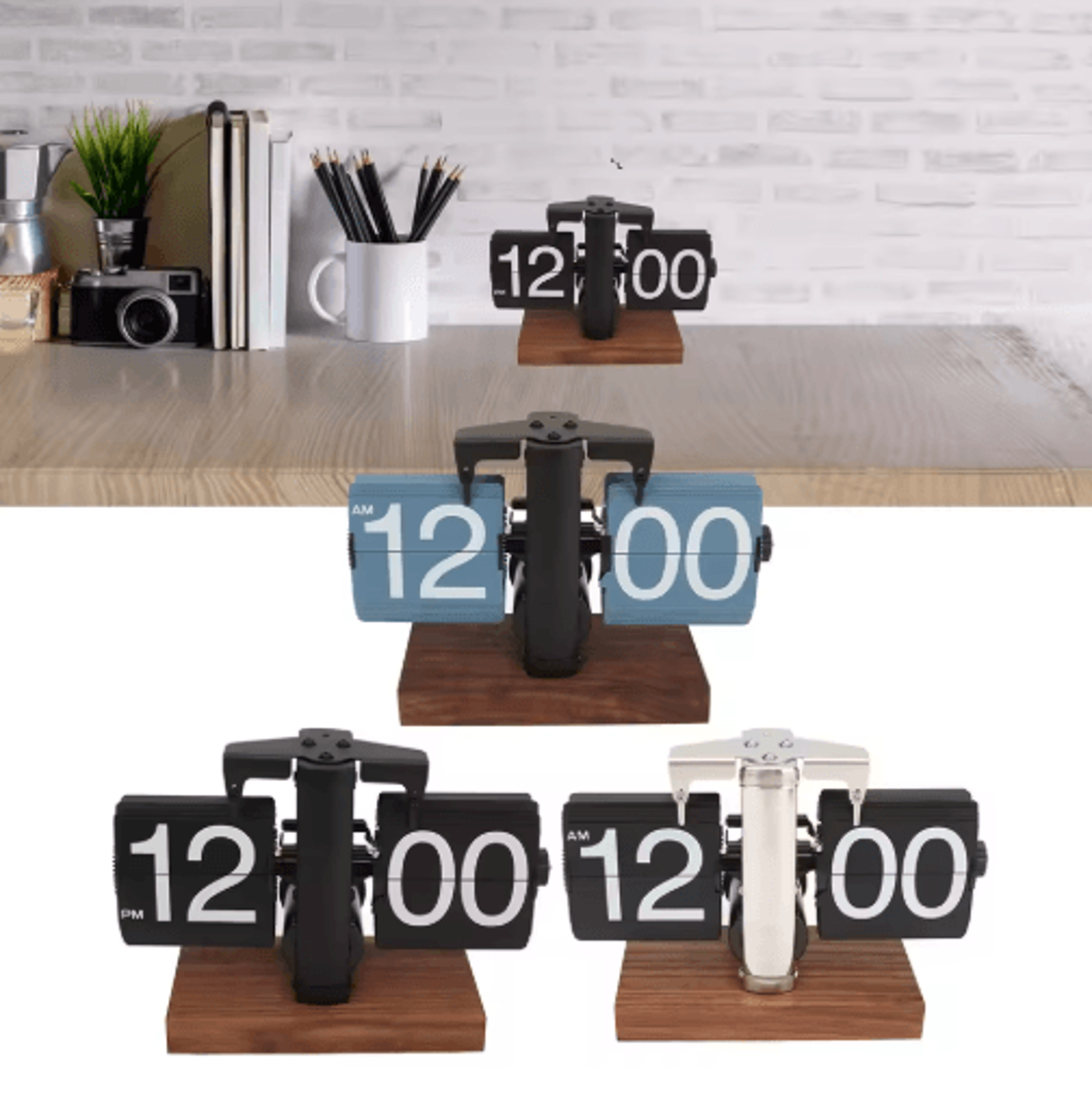TimeFlip Aesthetic Digital Down Clock With Large Display  Auto Time Adjustment 0