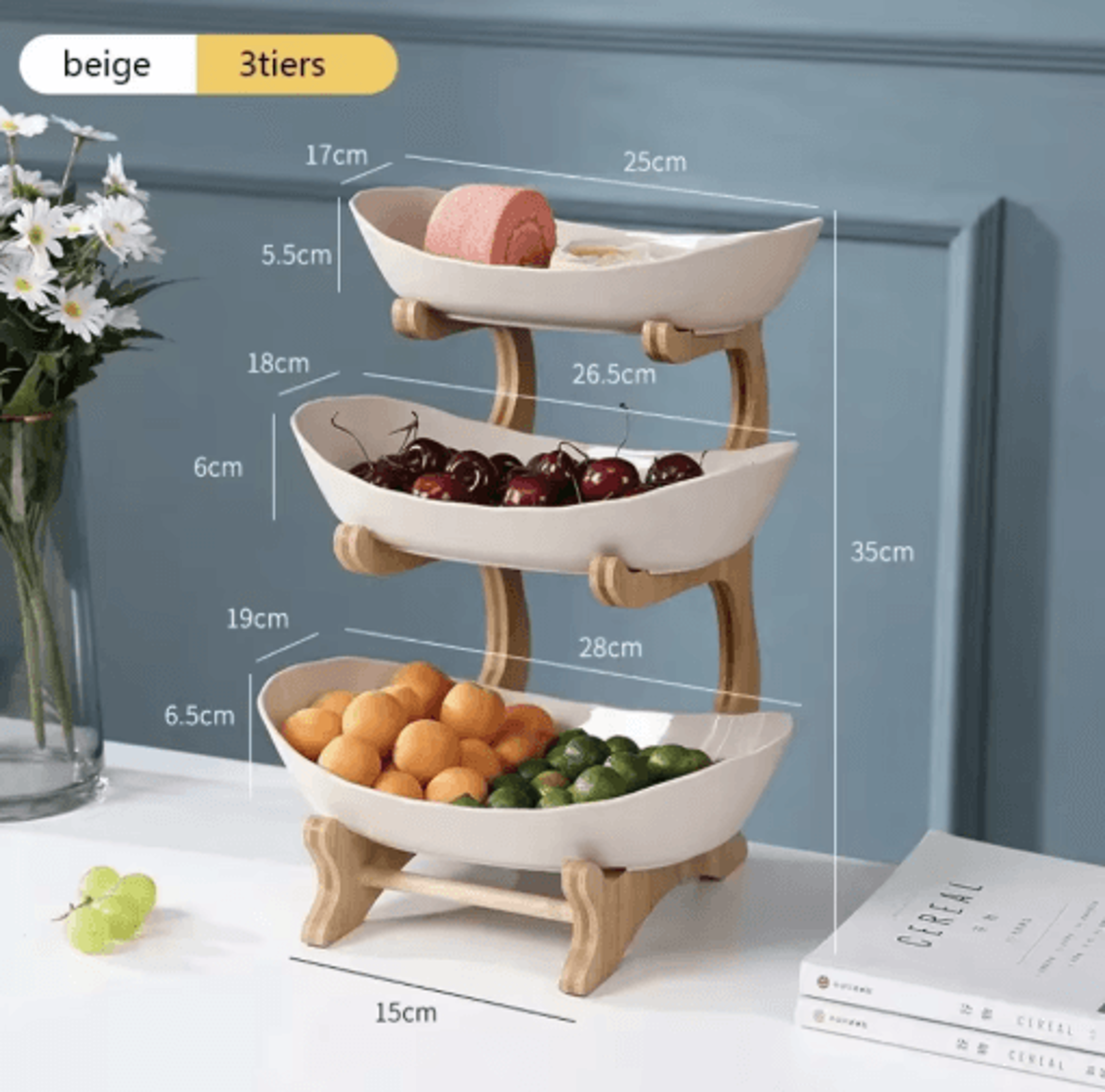 FreshTier 3Layer Fruit  Snack Serving Stand Modern MultiTier Dessert Display 1