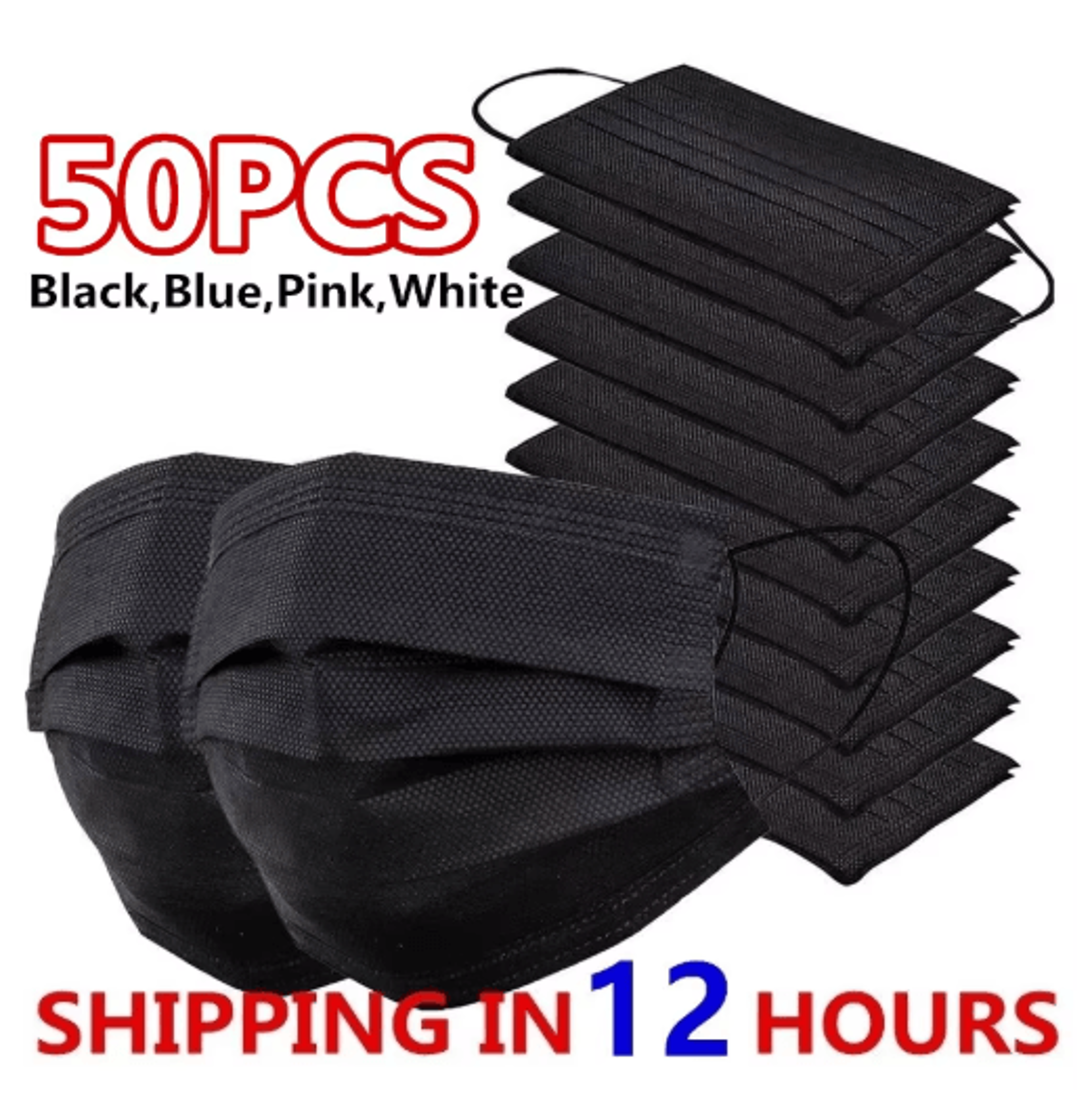 Safe Guard 3 Layer Disposable Face Masks Breathable AntiDust Protection With Earloops 0