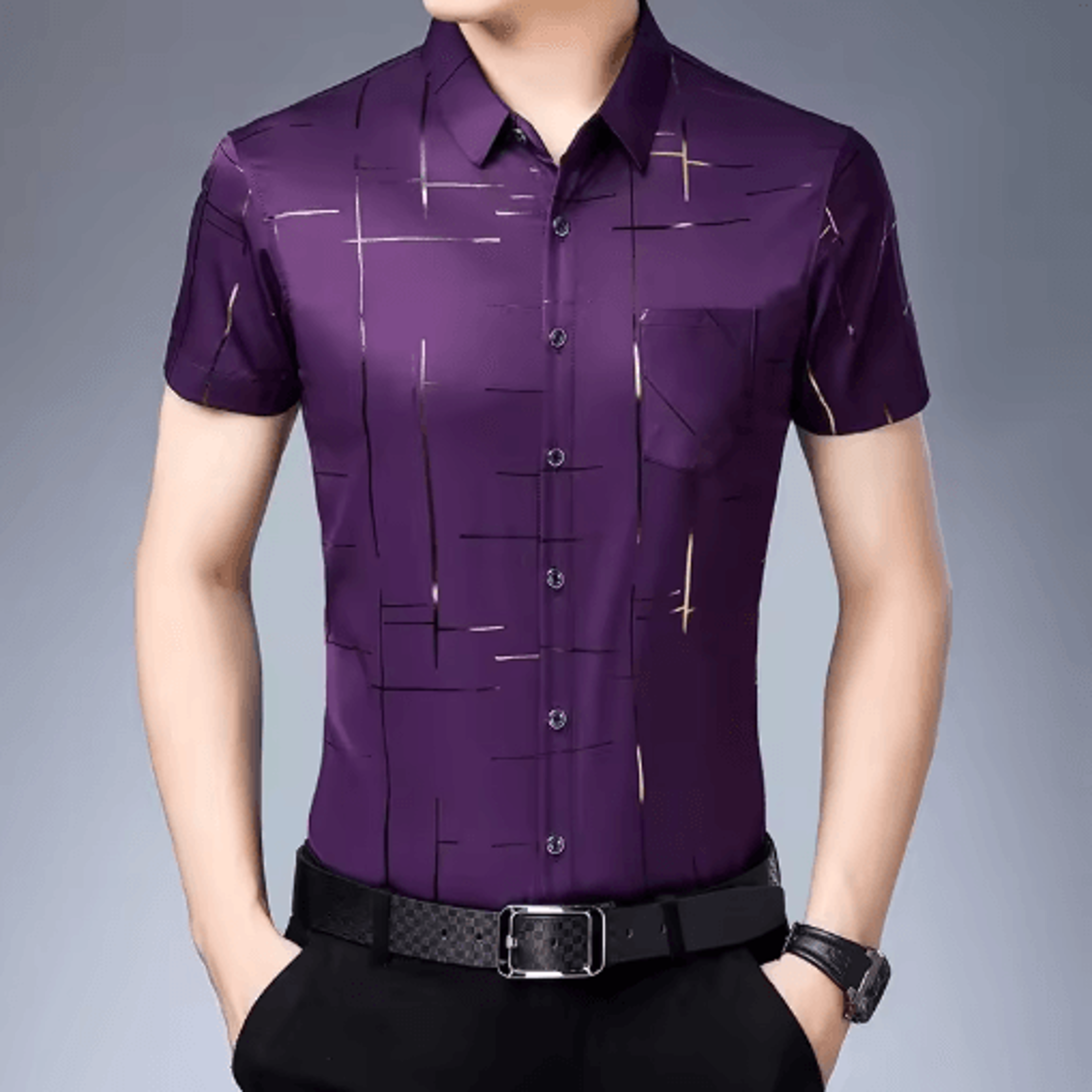 Mens WrinkleFree Short Sleeve Shirt  No Iron Business Casual Essential 3
