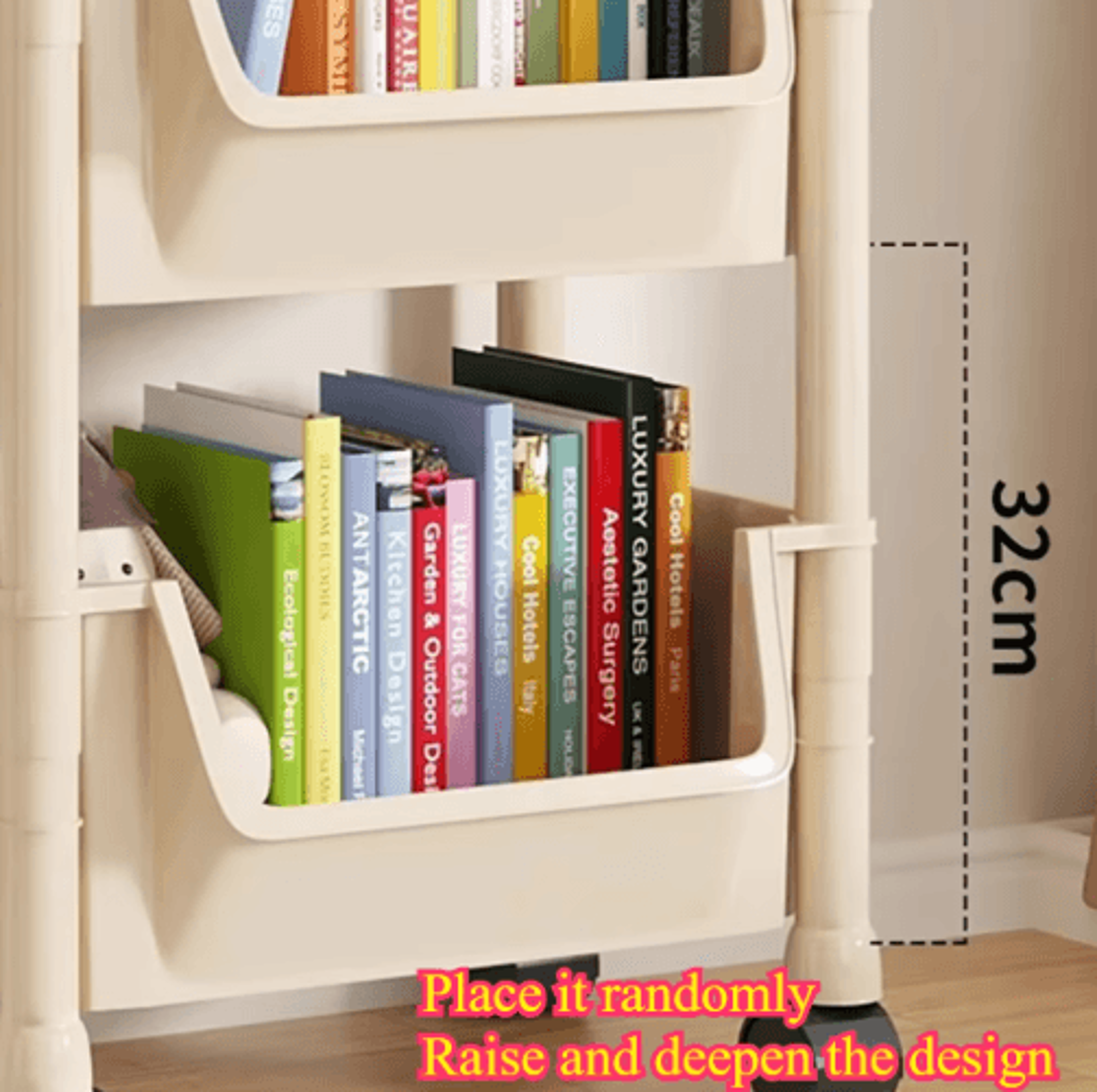 Rolling Storage Cart  MultiLayer Mobile Organizer For Kitchen Bedroom  Living Room 3