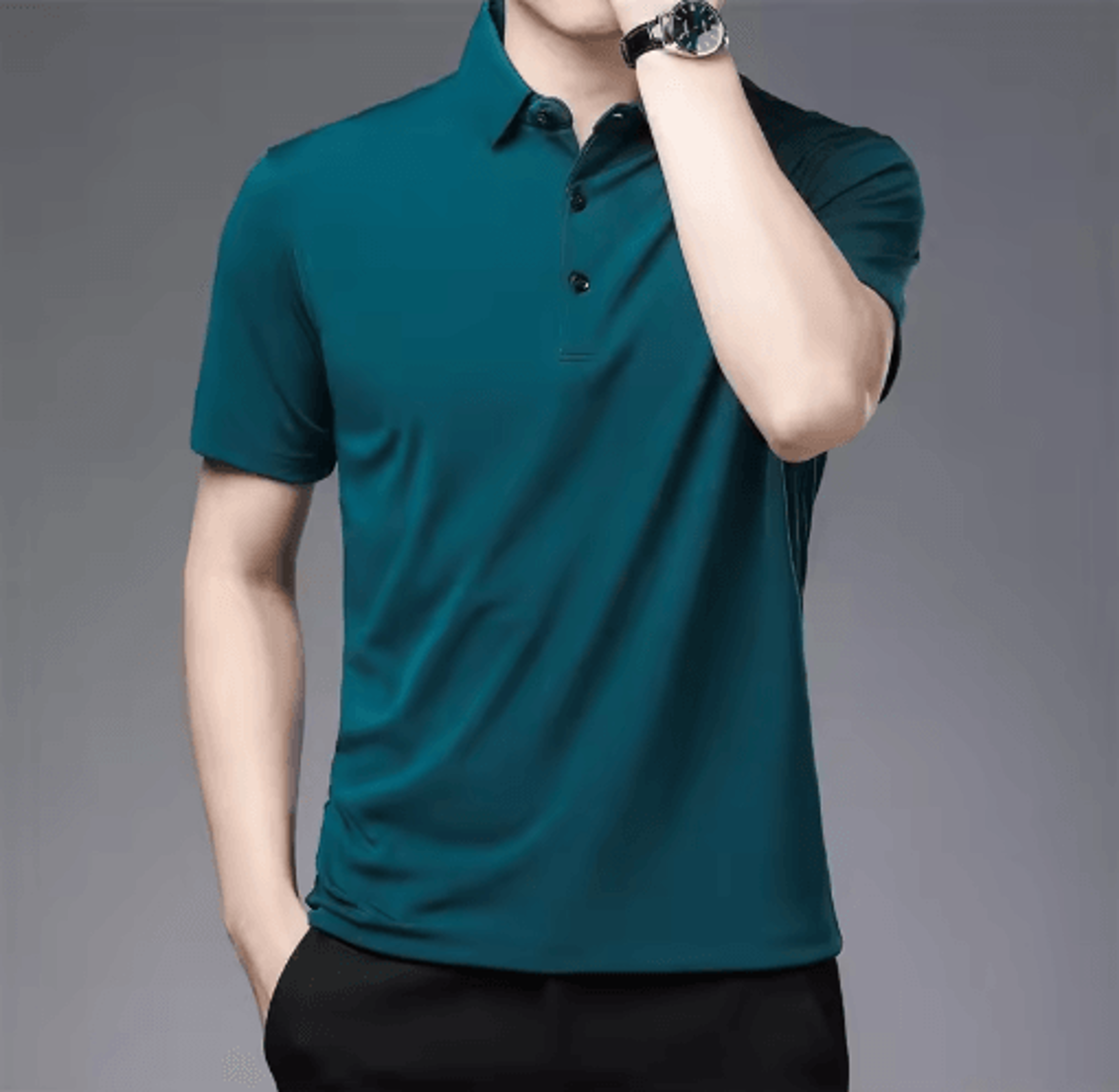Mens Short Sleeve Polo Shirt Breathable Business Casual Summer Essential 2