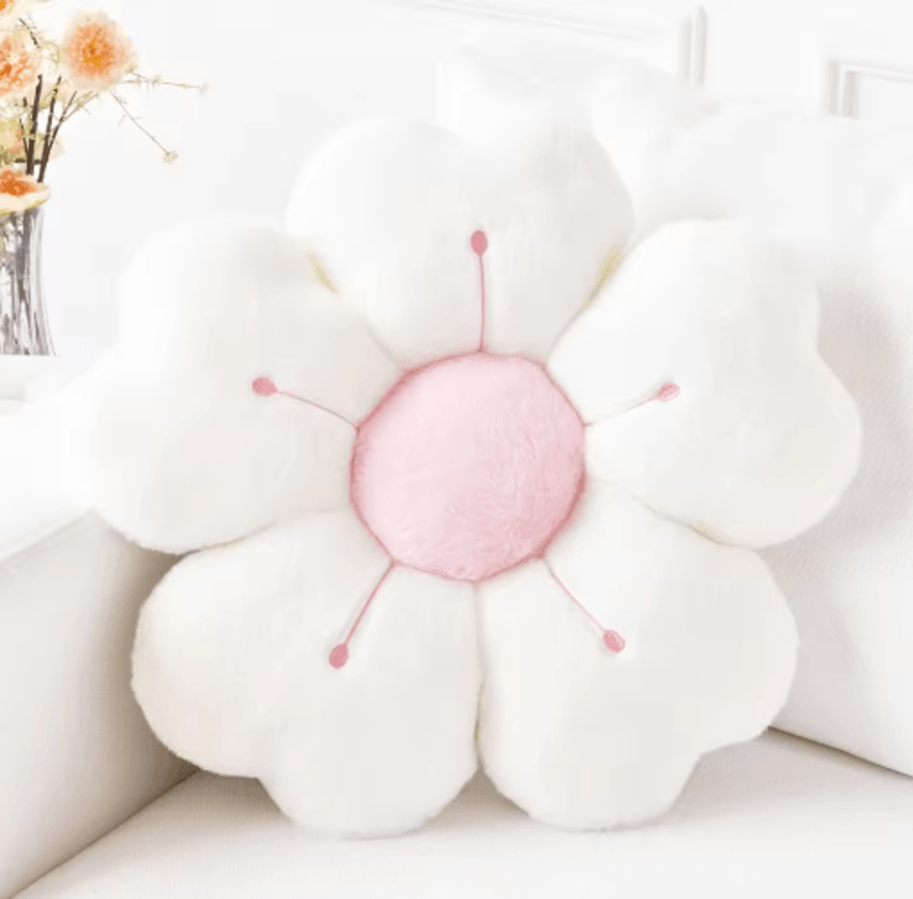 Daisy Flower Plush Pillow Soft Cute Decorative Cushion For Bed  Sofa 5
