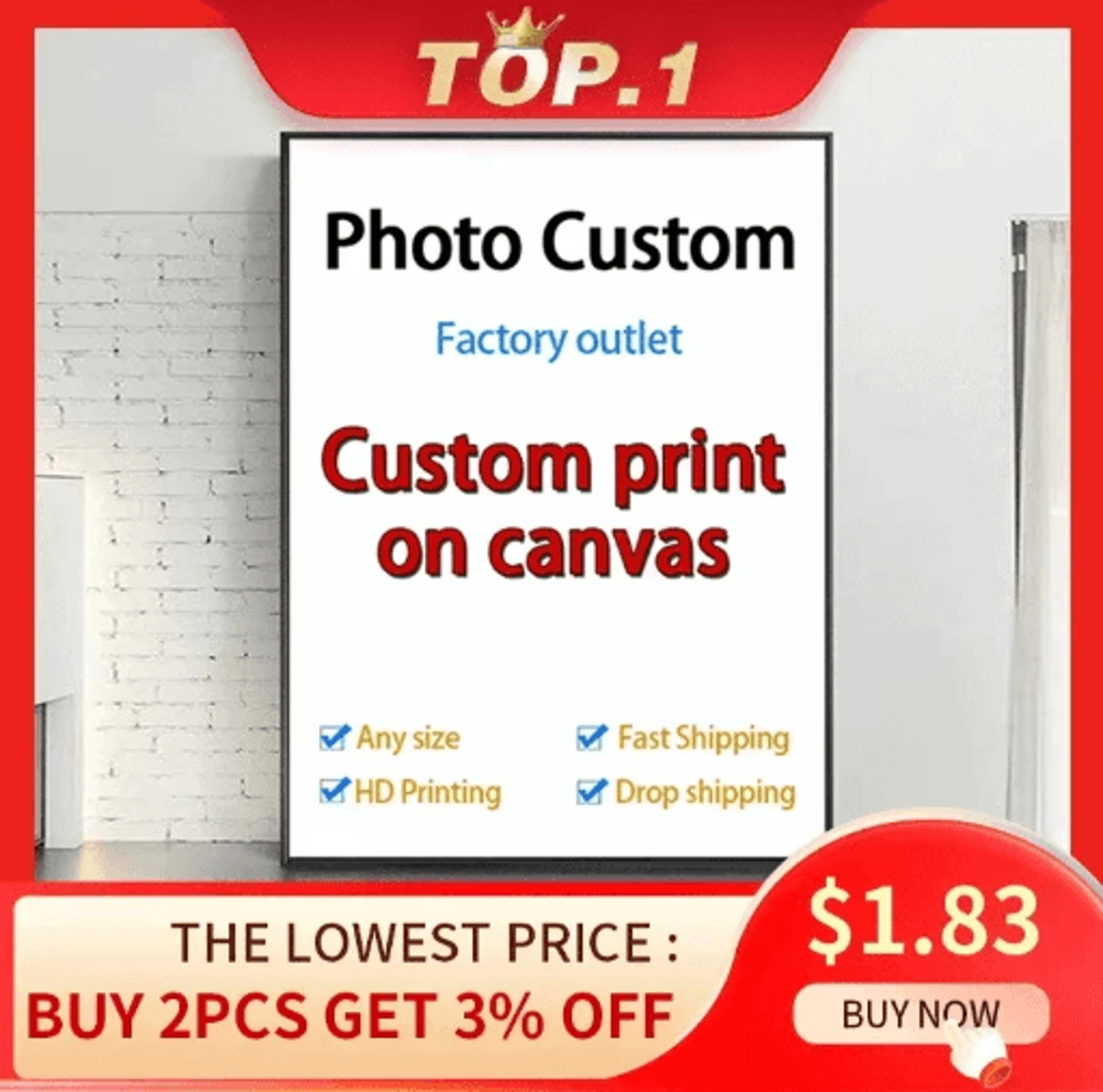Artify Custom Canvas Wall Art  Personalized HD Photo Print Poster Large Size 0