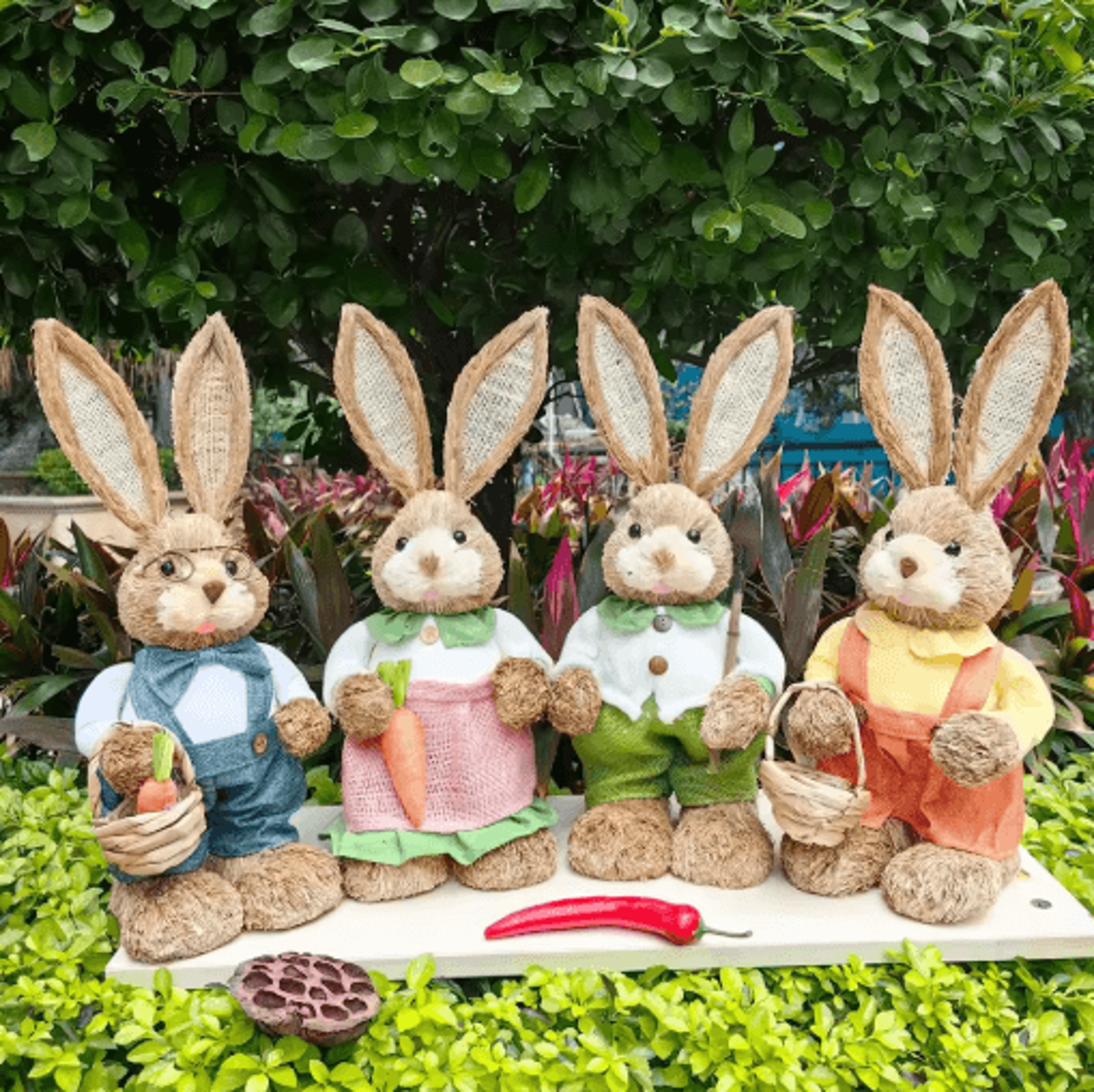 Cute Easter Bunny Figurine Handmade Rabbit Decor For Spring  Home Styling 16