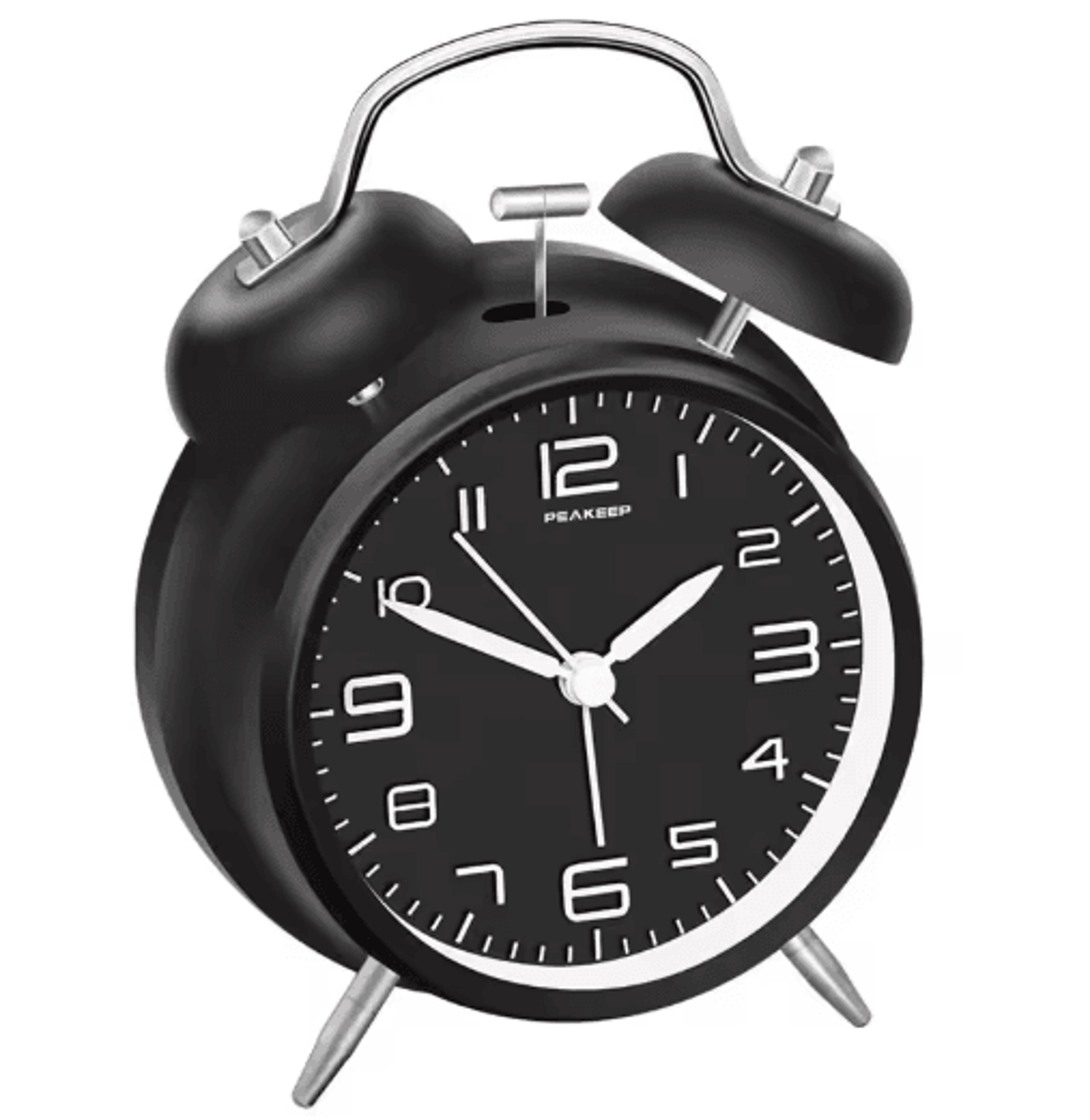Classic Twin Bell Alarm Clock Loud Metal Desk Clock With Backlight Display 5