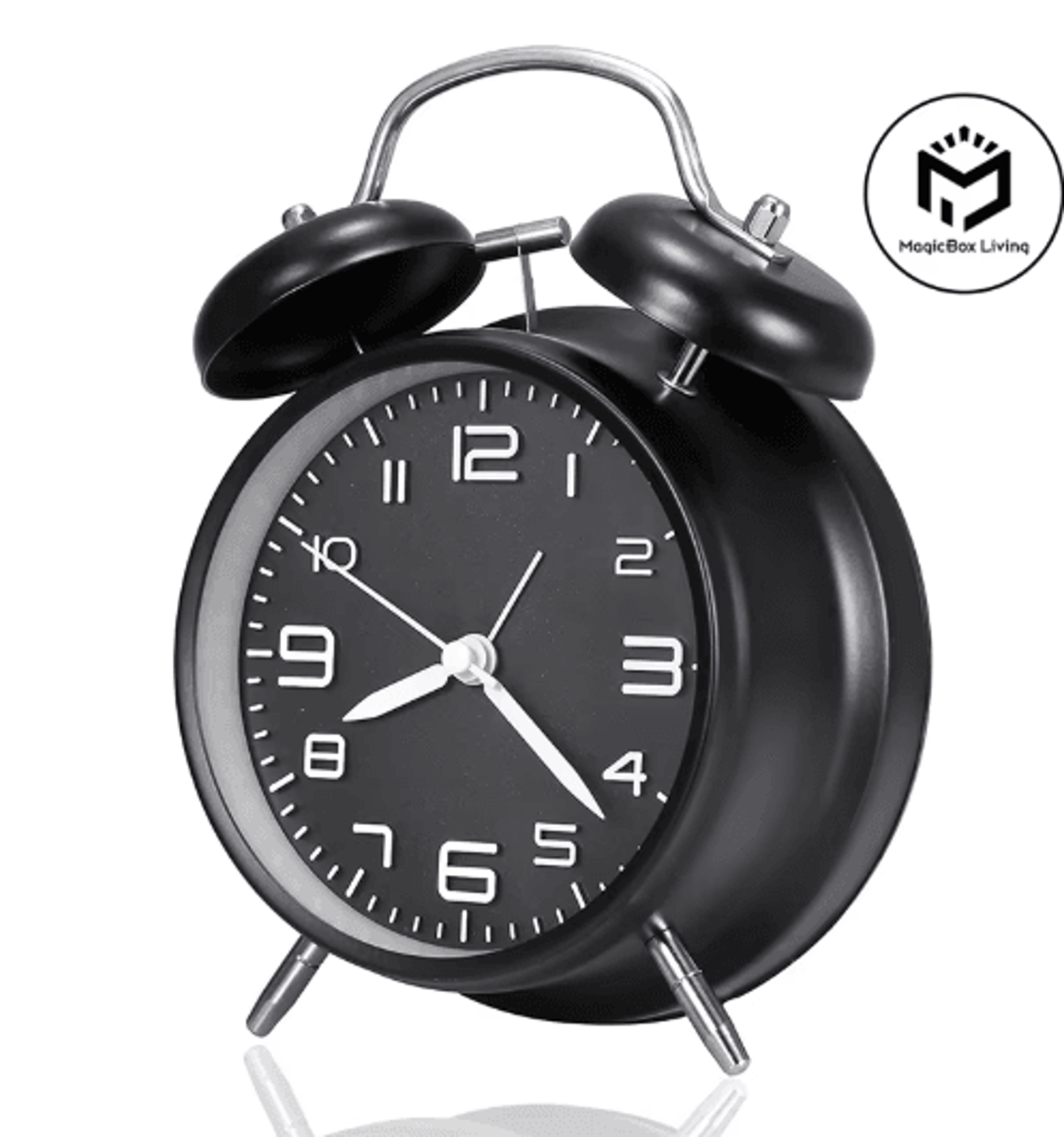 Classic Twin Bell Alarm Clock Loud Metal Desk Clock With Backlight Display 10