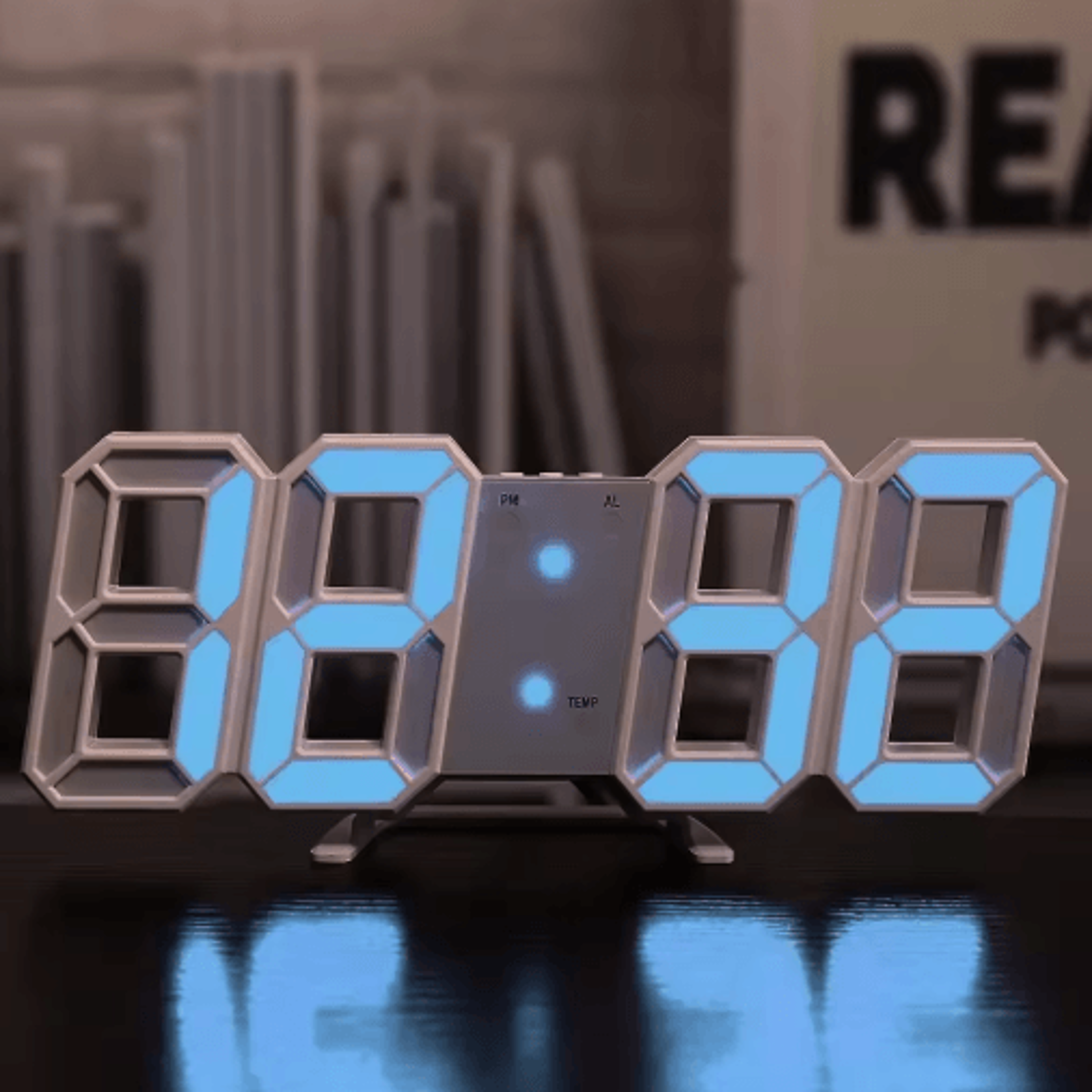3D LED Digital Wall Clock  Adjustable Glow Night Mode Home Decor Display 6