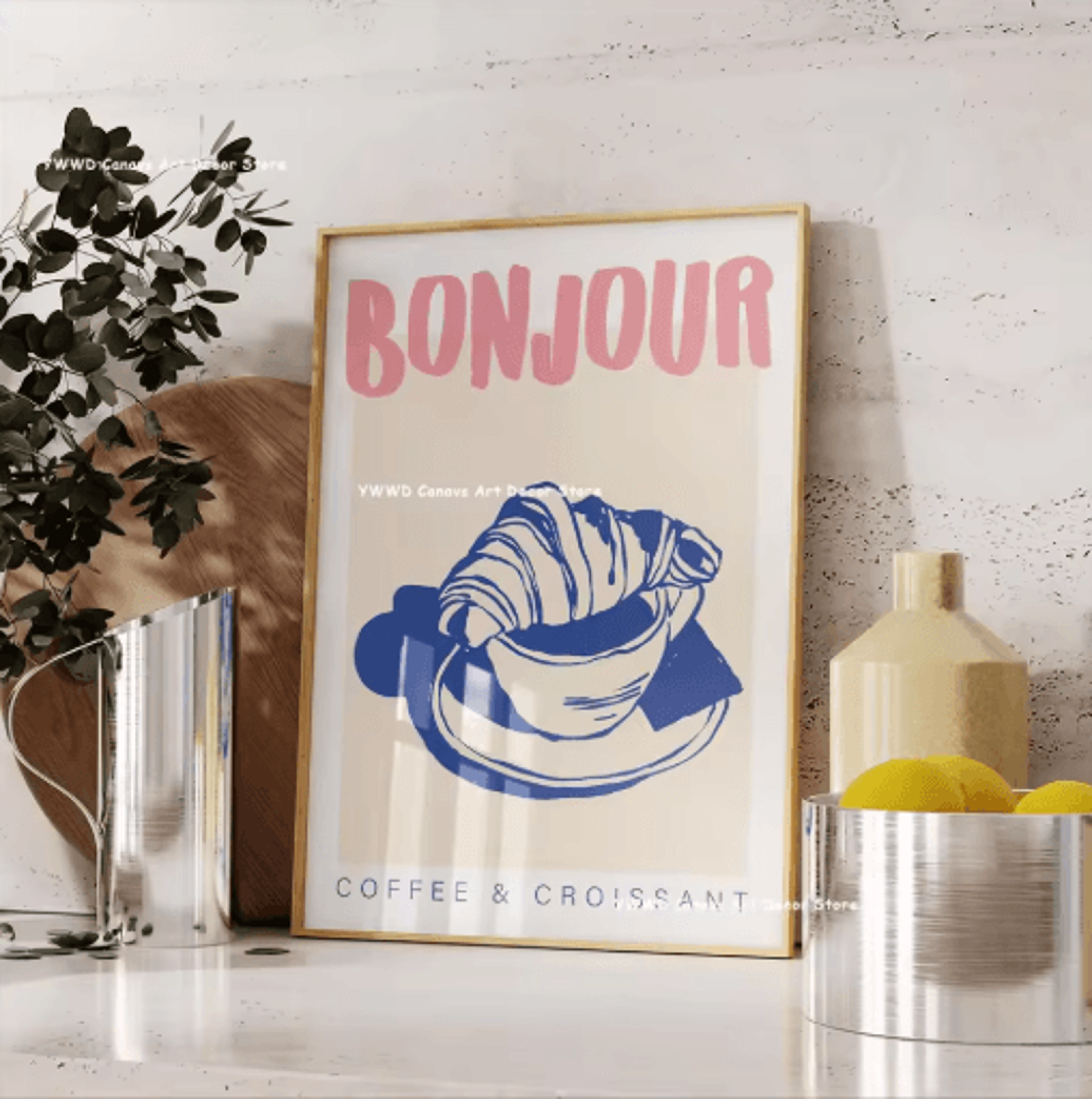Bon Appetit Coffee Canvas Wall Art  Moka Pot Espresso Poster For Kitchen Decor 4