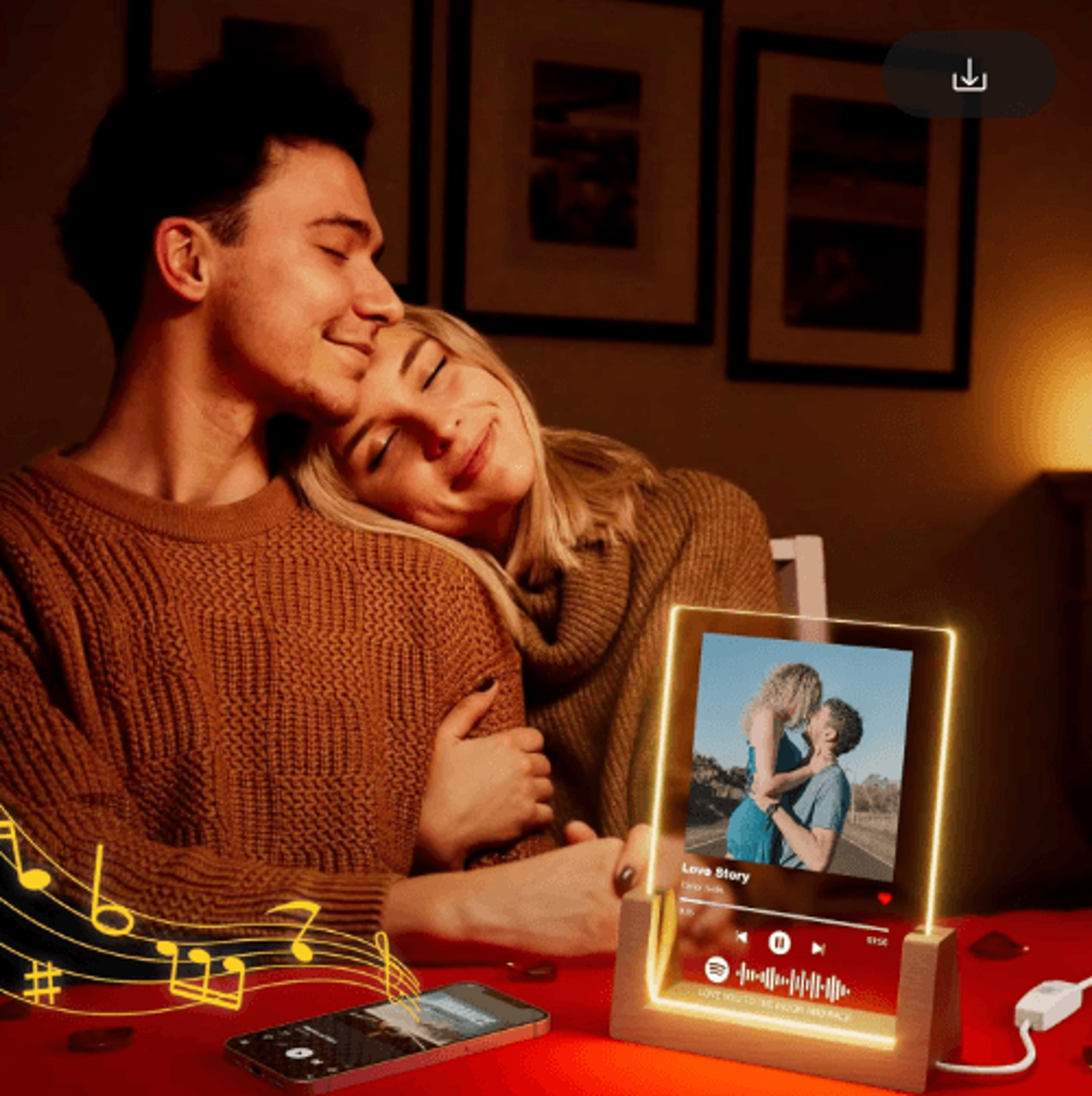 Custom Spotify Acrylic Plaque Lamp  Personalized Romantic Music Gift For Couples 9
