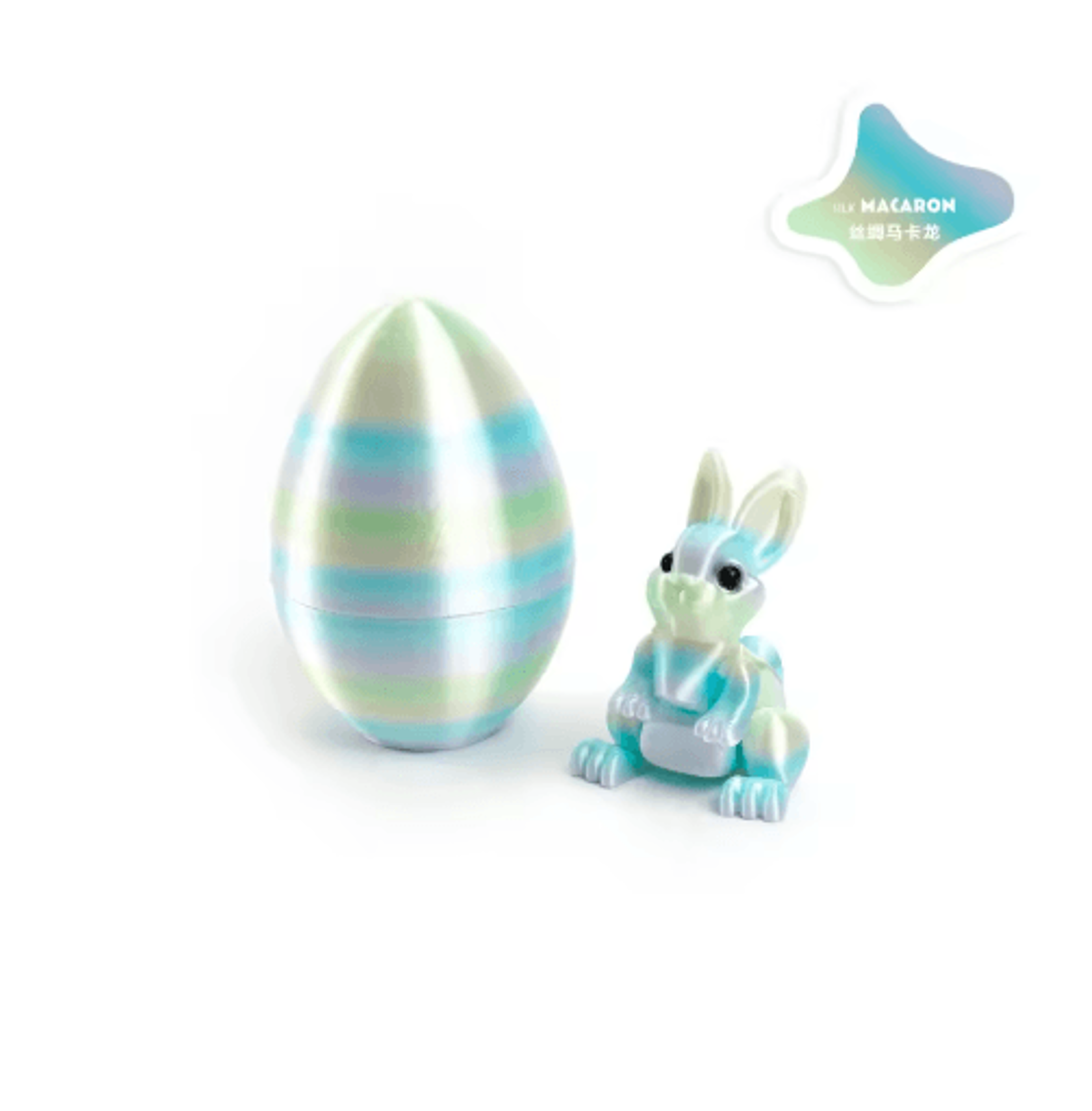 3D Printed Easter Rabbit Ornament With Egg Cute Desk Decor  Kids Gift 19