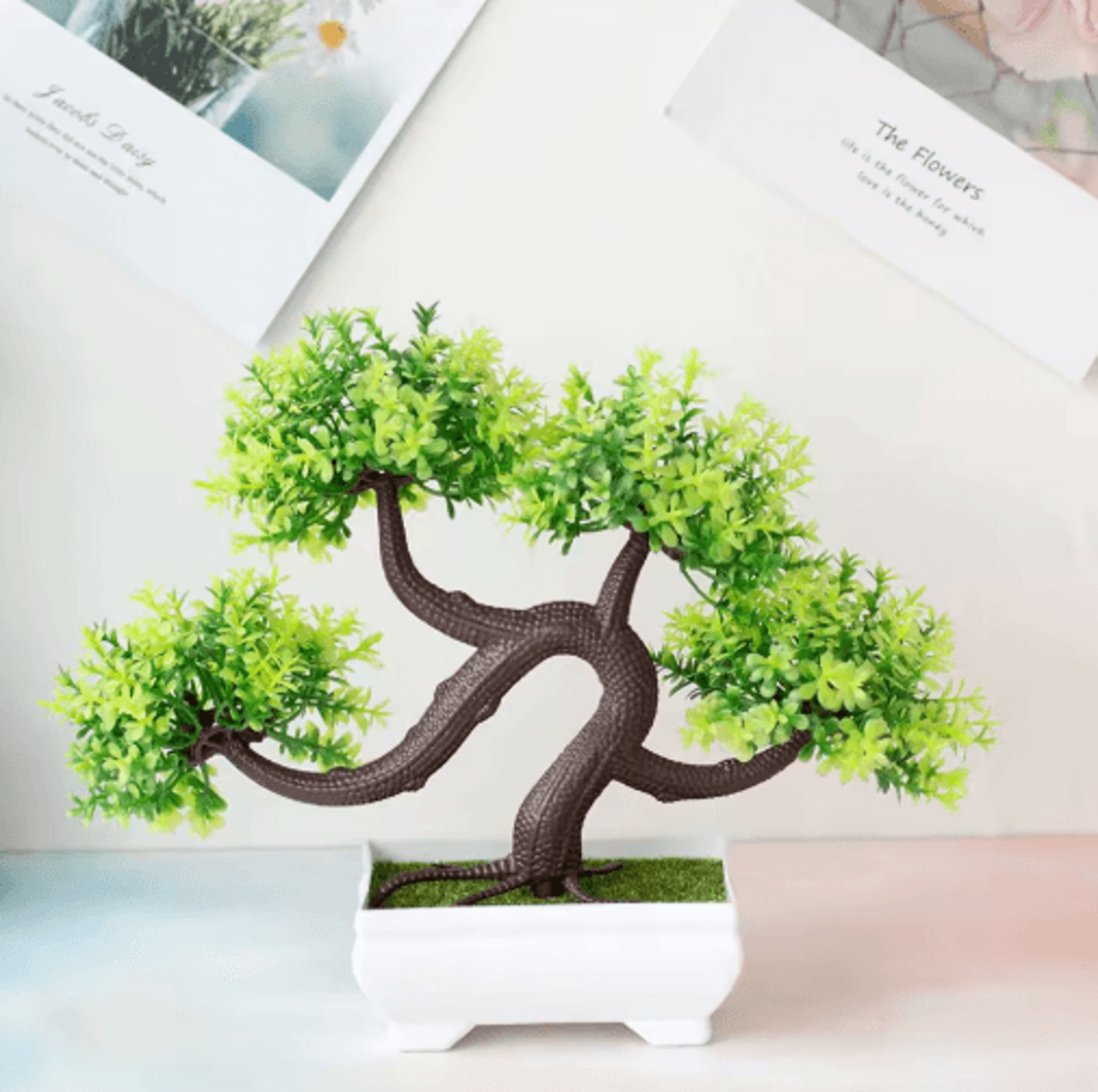 Artificial Bonsai Plant  Mini Zen Garden Tabletop Tree For Home  Office Decor 15
