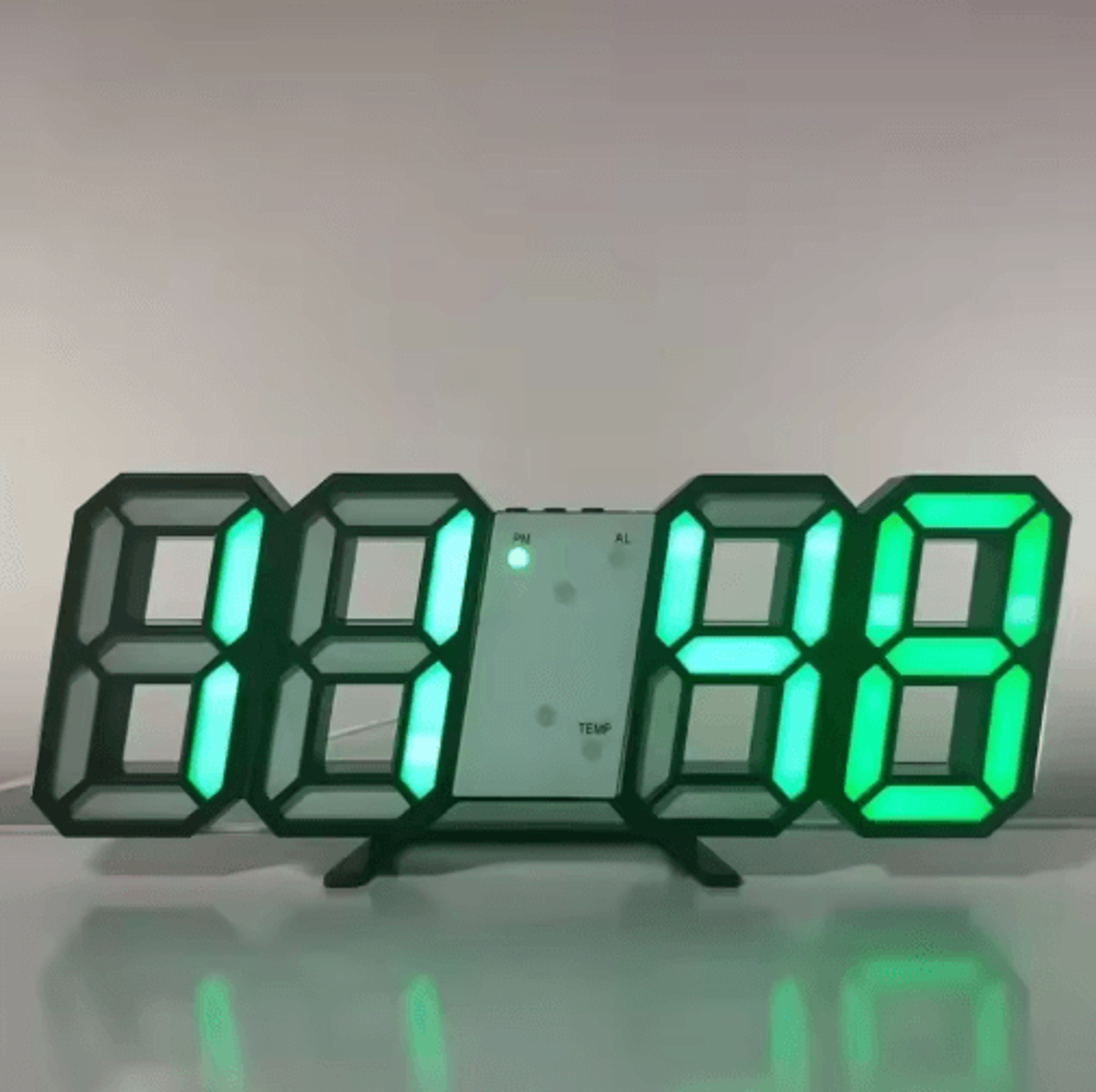 3D LED Digital Wall Clock  Alarm Clock With Time Date  Temperature Display 3