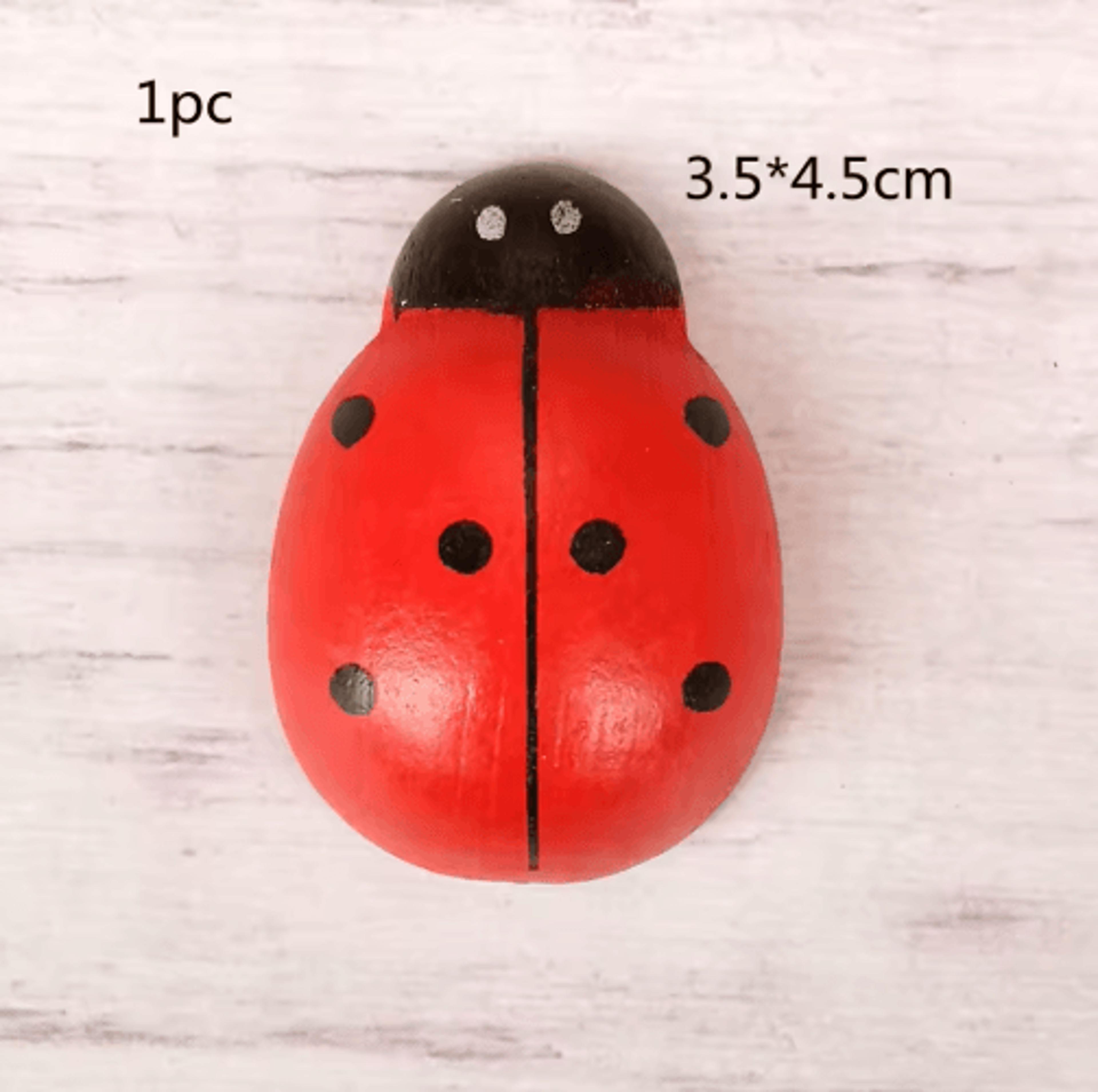 Wooden Ladybug Decor  Large Miniature Fairy Garden Ornament For DIY Crafts 1