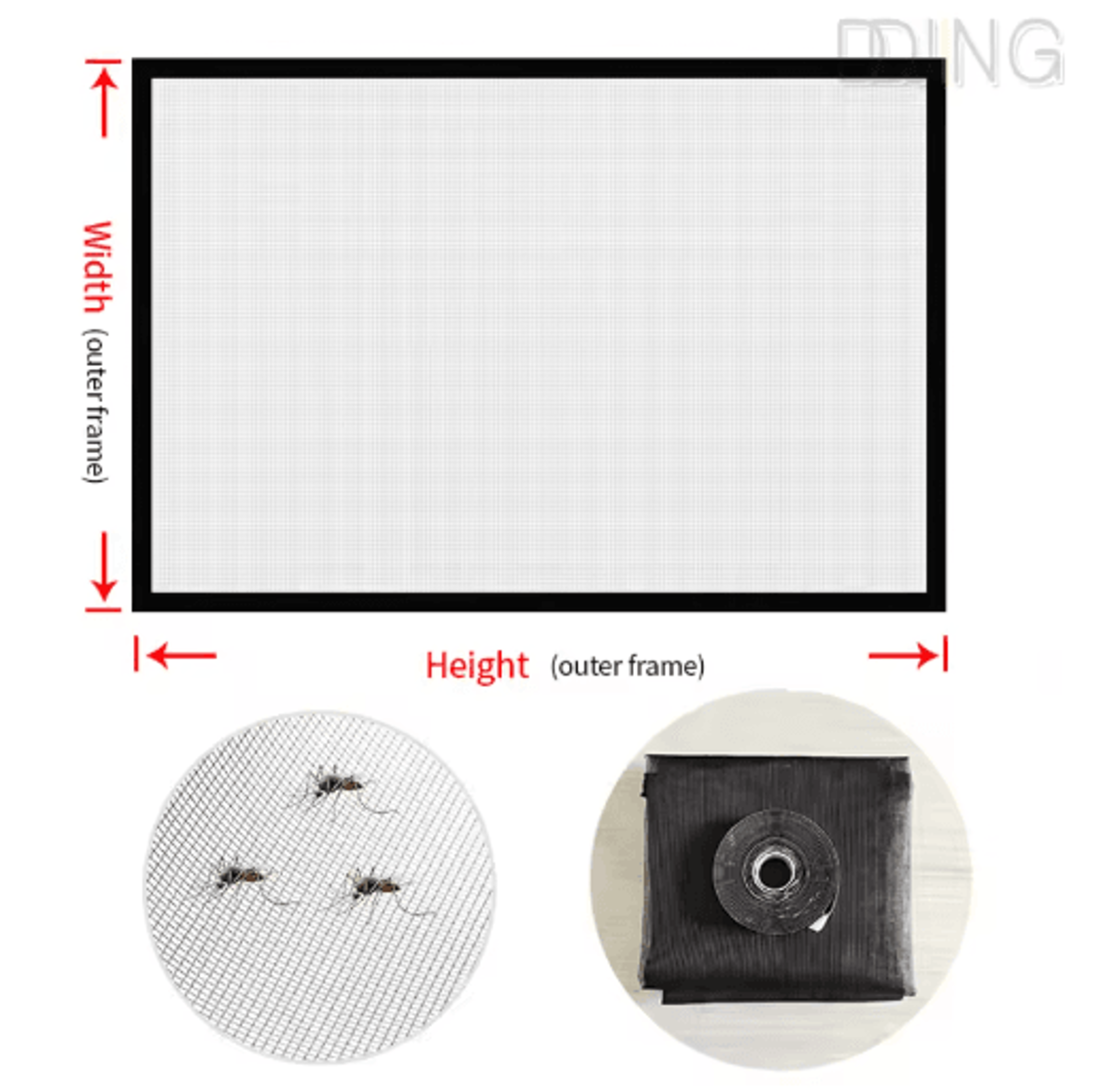 SelfAdhesive Mosquito Net Screen  Custom InsectProof Window  Door Mesh Curtain 3