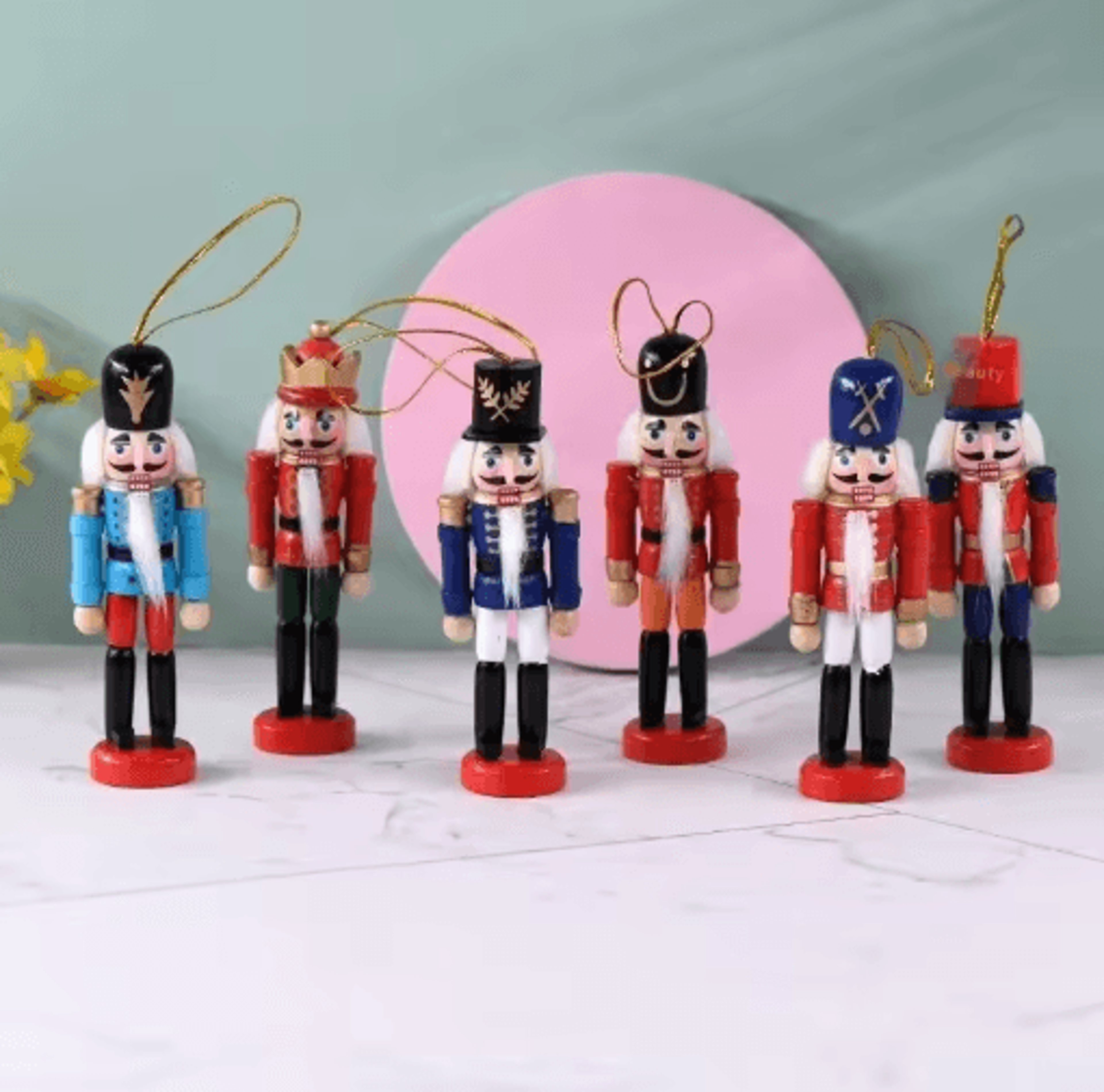 Mini Nutcracker Soldier Figurines Set  Christmas Desktop Ornaments  Holiday Decor 8