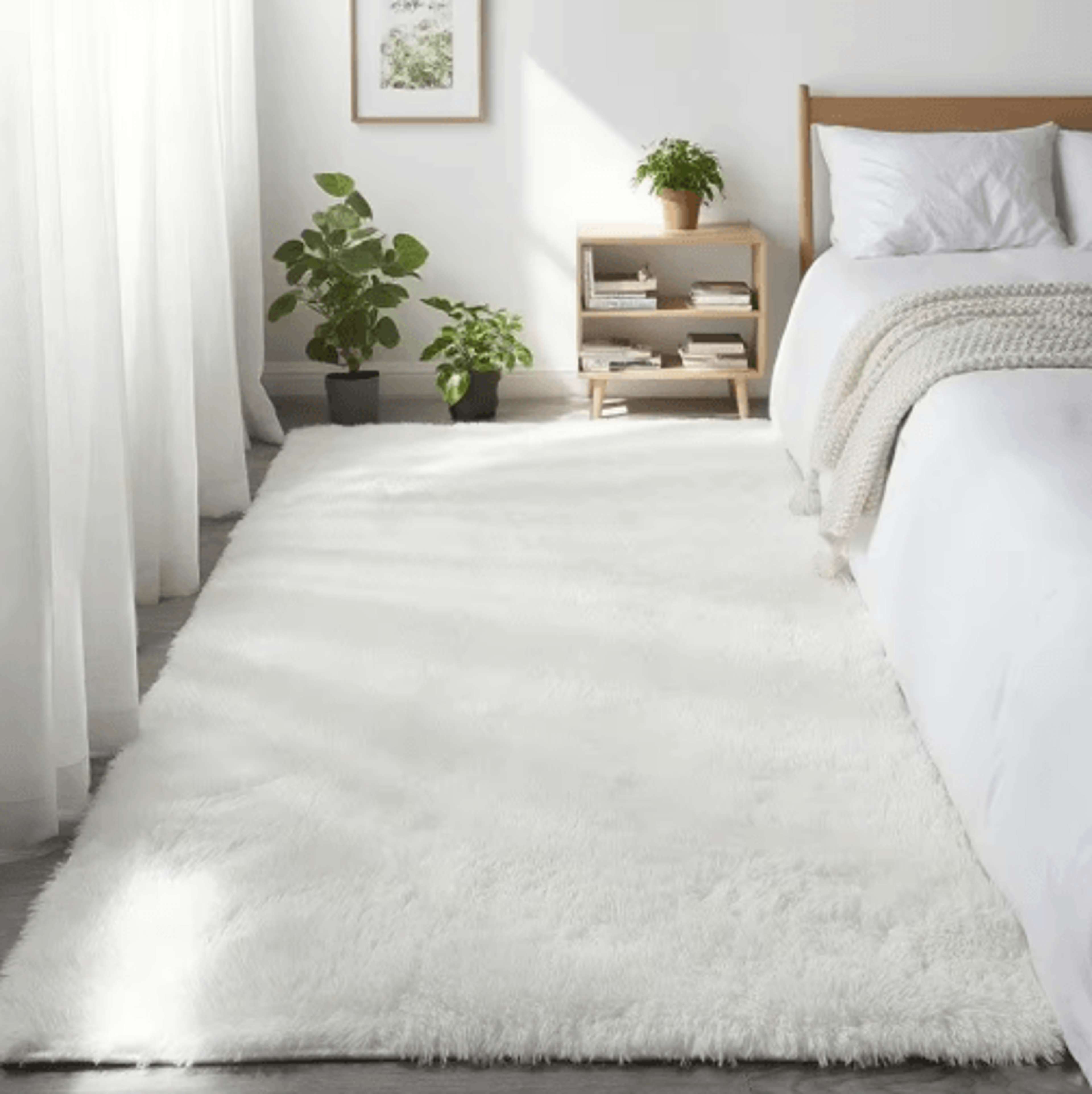 Super Soft Shaggy Gray Area Rug Fluffy Non Slip Carpet For Bedroom  Living Room 6