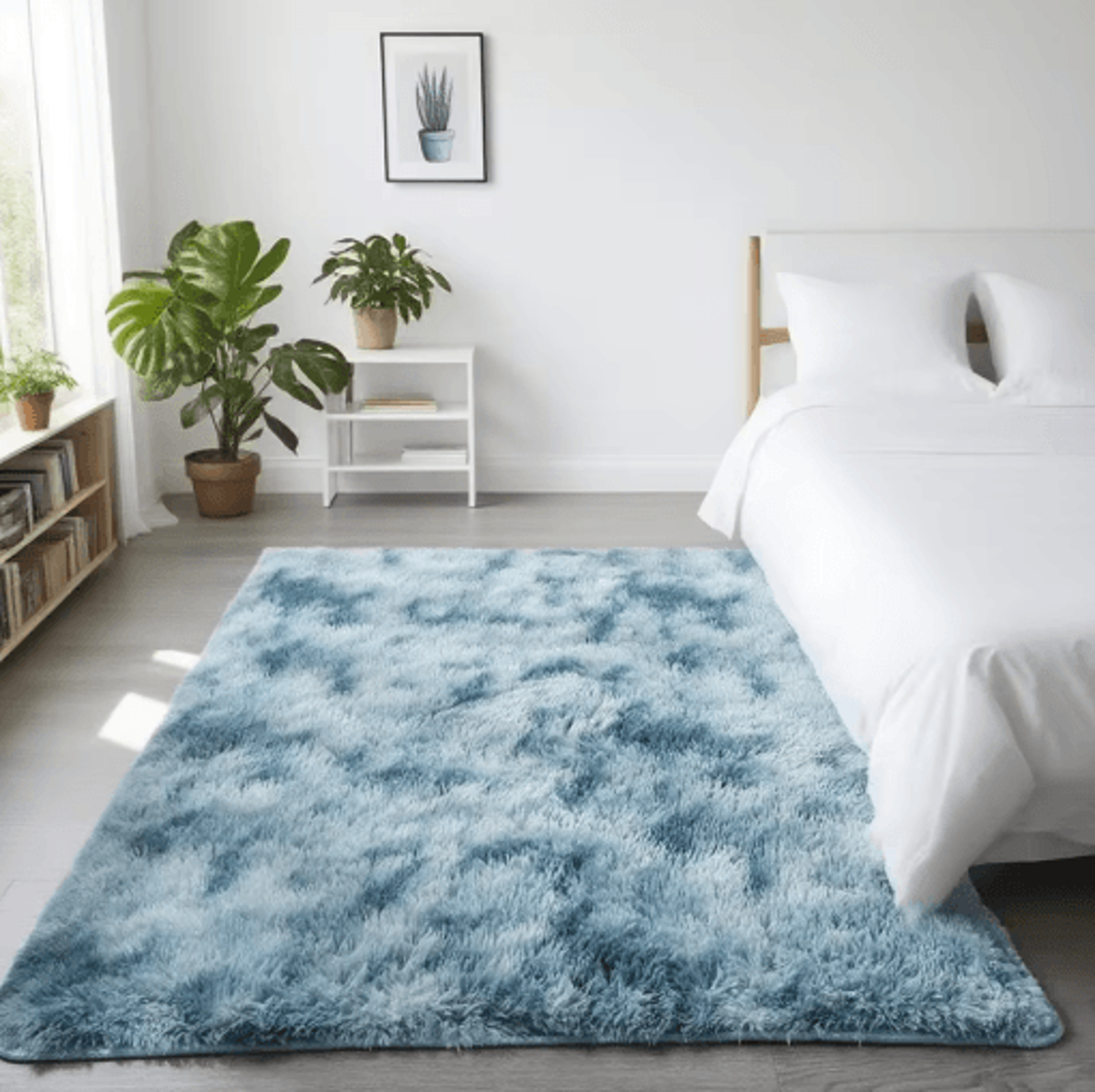 Super Soft Shaggy Gray Area Rug Fluffy Non Slip Carpet For Bedroom  Living Room 8