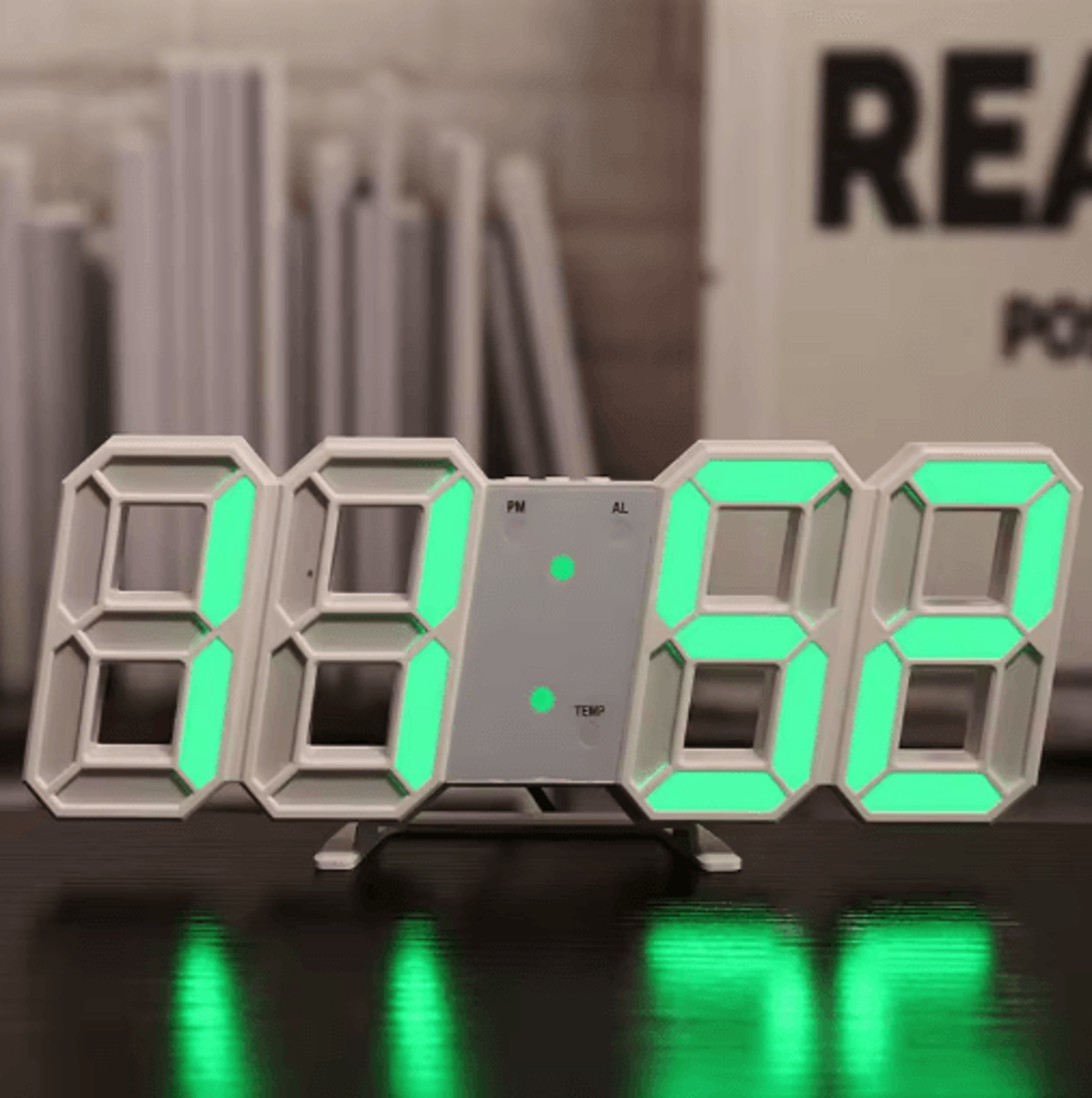3D LED Digital Clock Voice Activated Luminous Silent Alarm Desk Clock 0