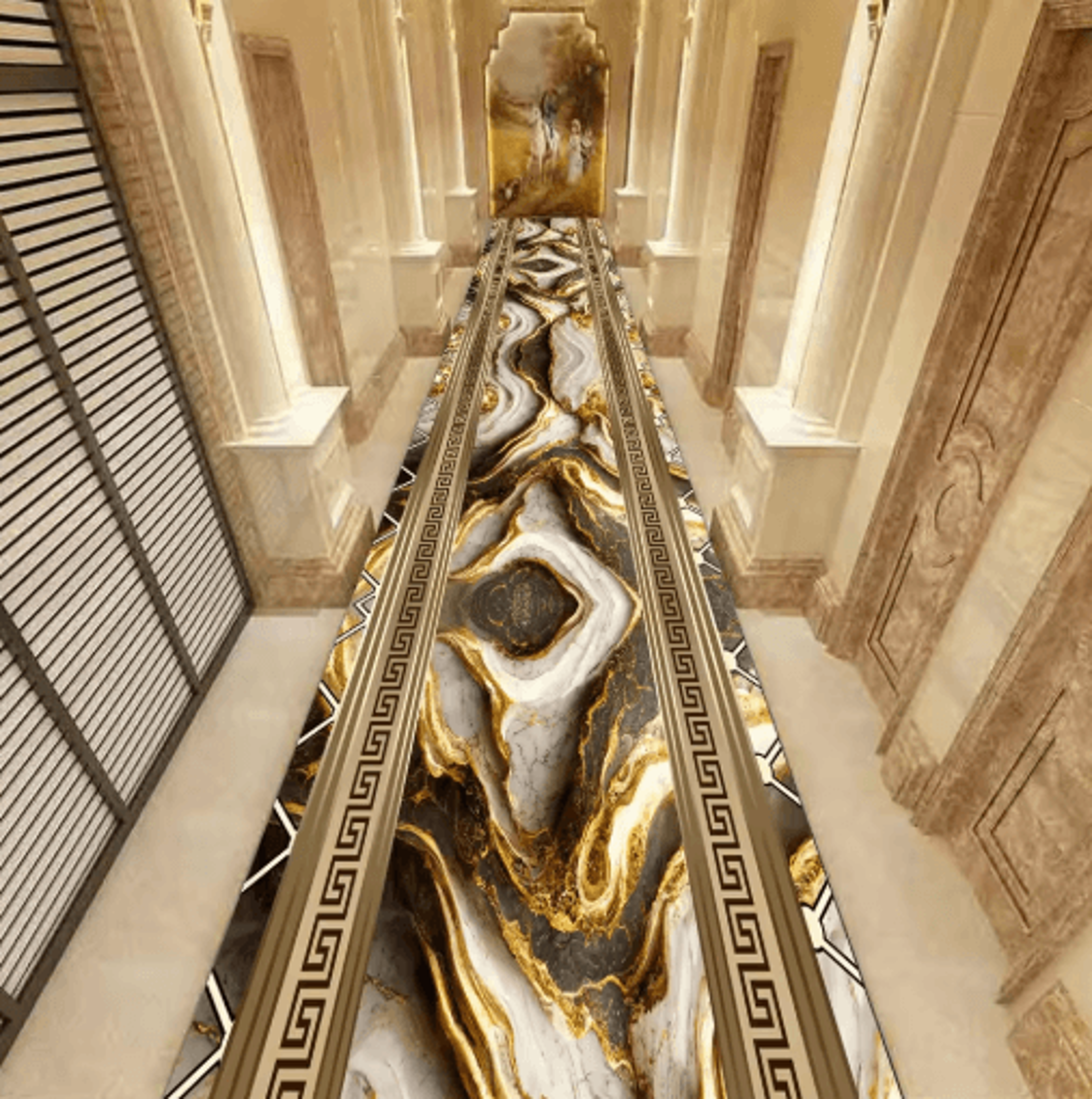 Luxury Marble Corridor Runner Rug Non Slip Custom Hallway  Stair Carpet 0