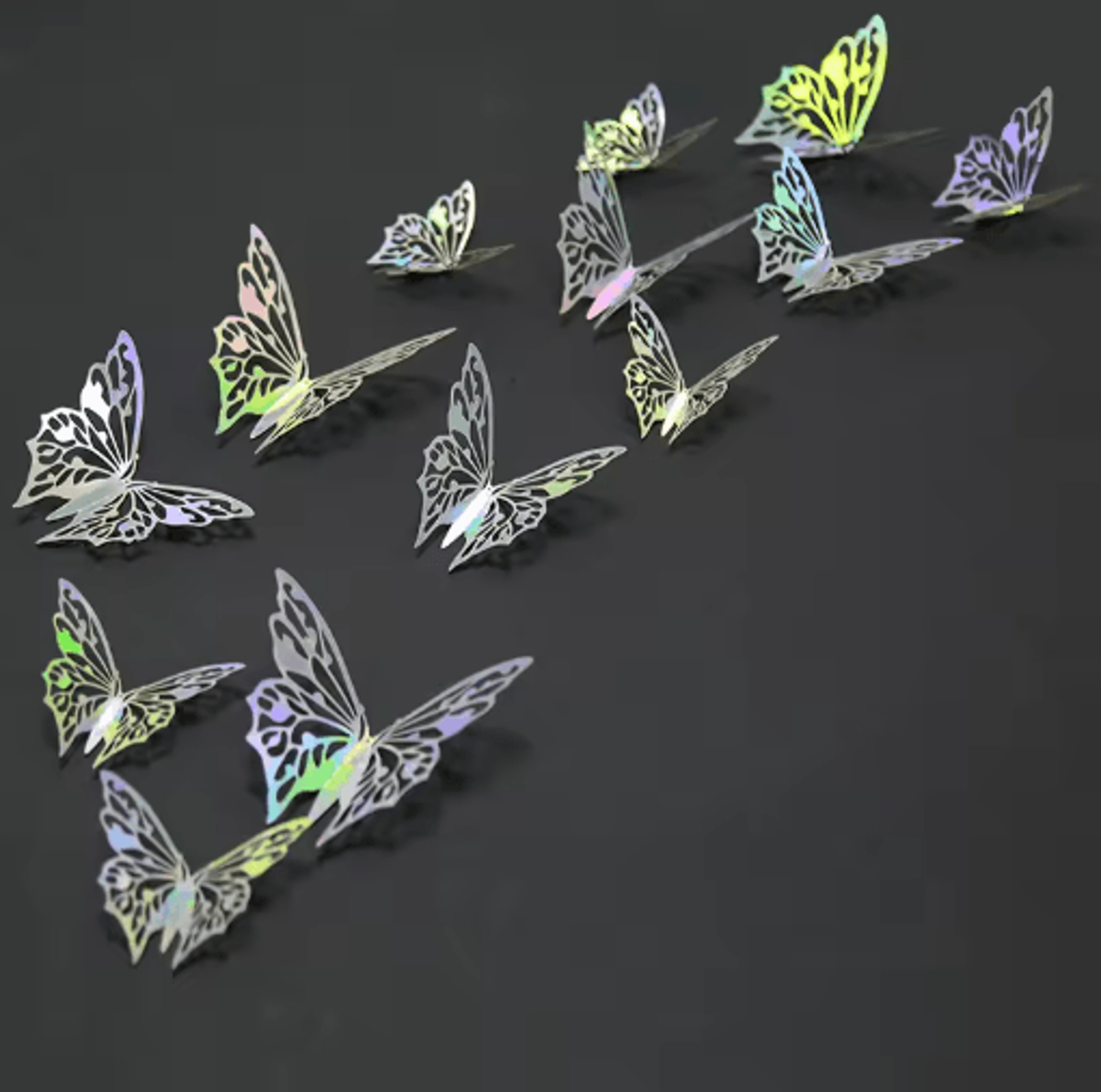 3D Mirror Butterfly Wall Stickers DIY Decorative Wall Art Set 10