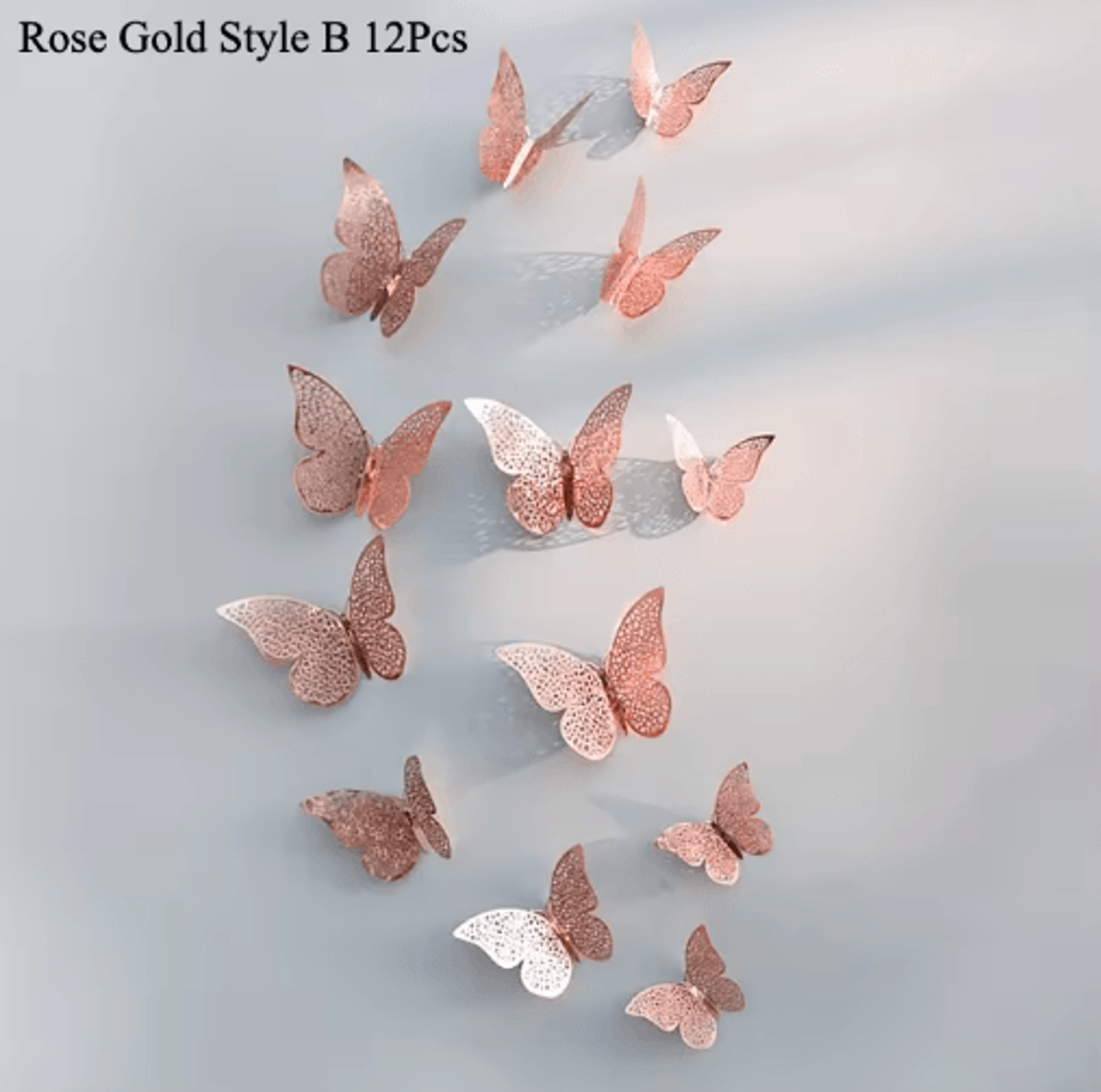 3D Mirror Butterfly Wall Stickers DIY Decorative Wall Art Set 23