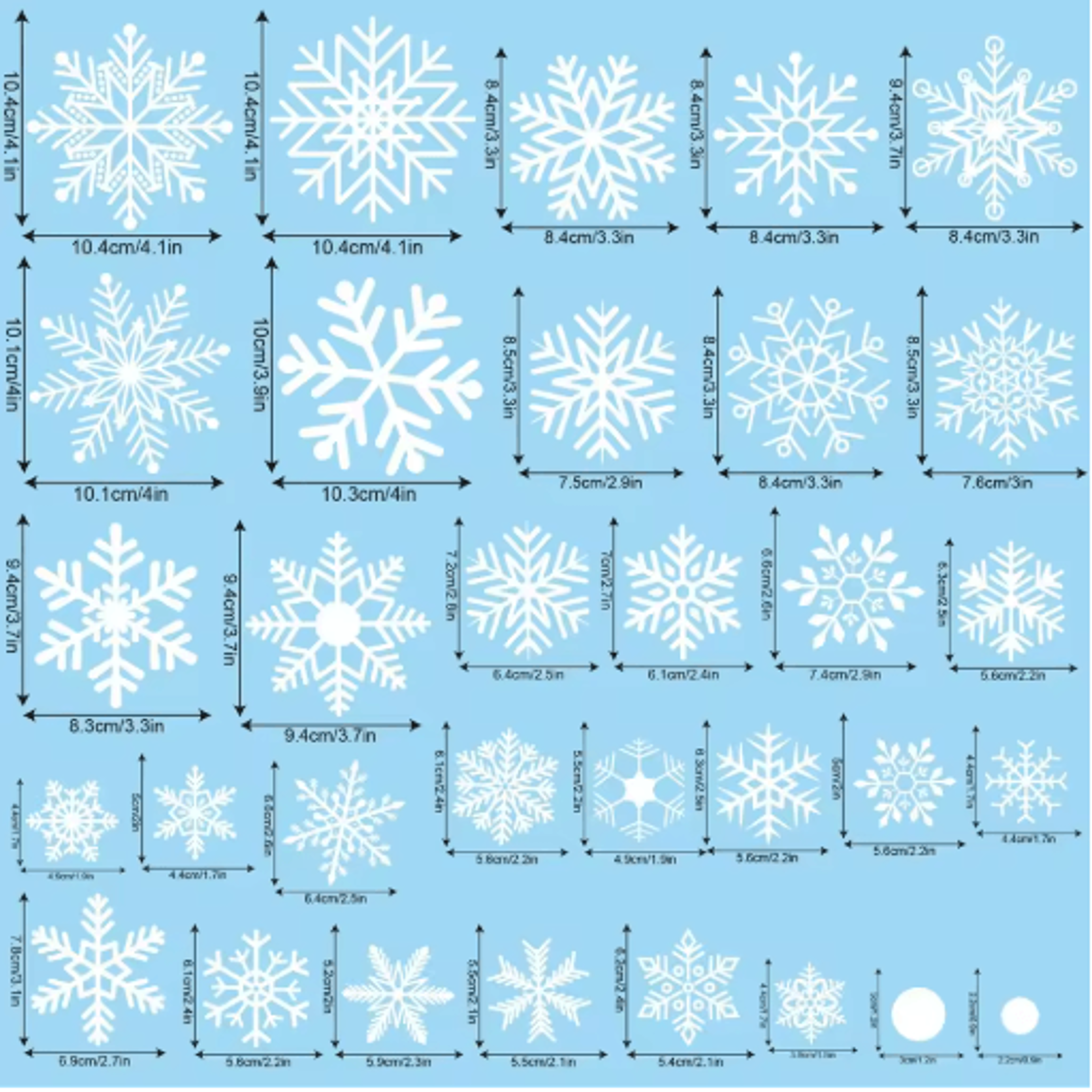 Christmas Snowflake Window Stickers Removable Holiday Wall  Glass Decor 5