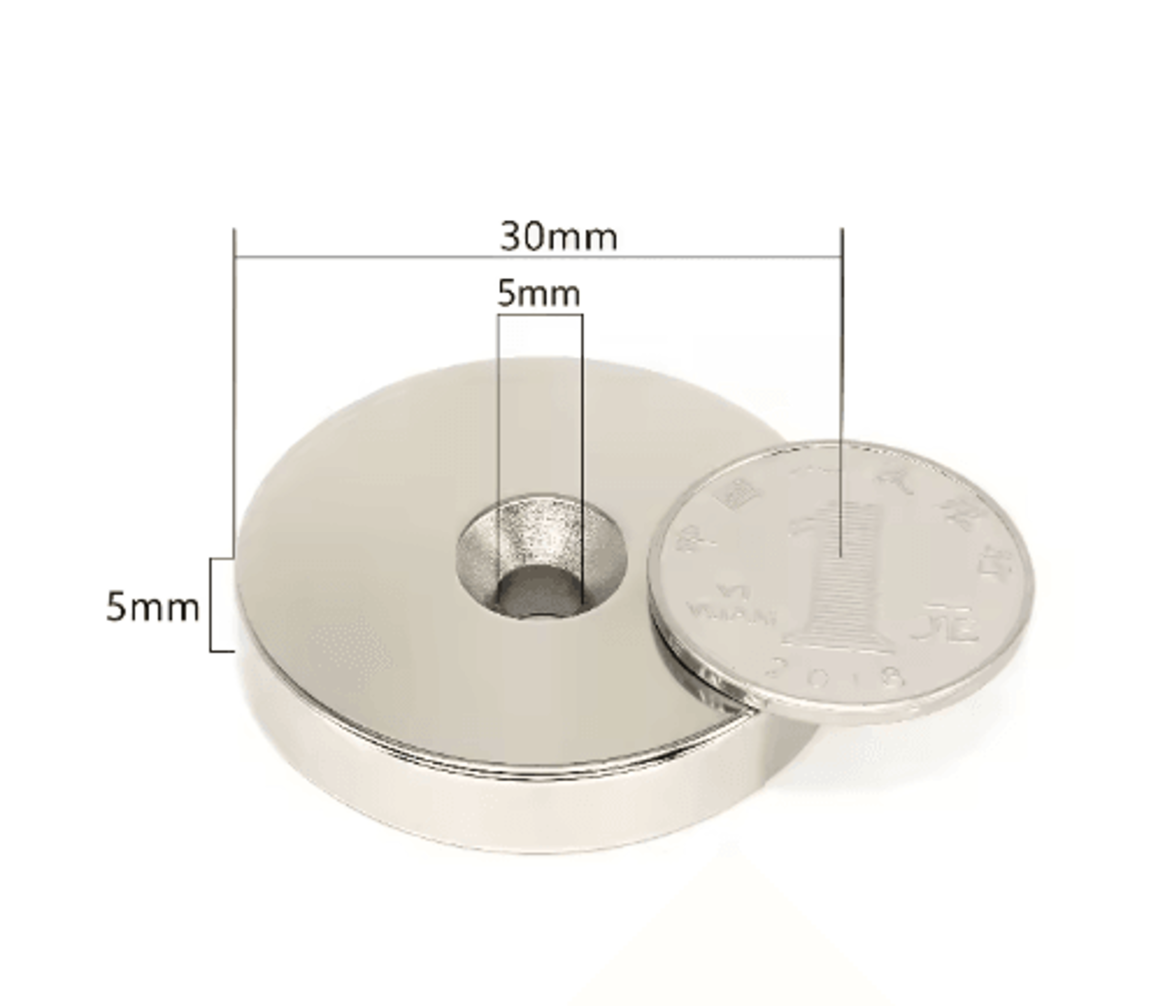 N52 Neodymium Countersunk Magnets Set  Heavy Duty 30mm Strong Disc Magnets With Hole 10 PCS 1