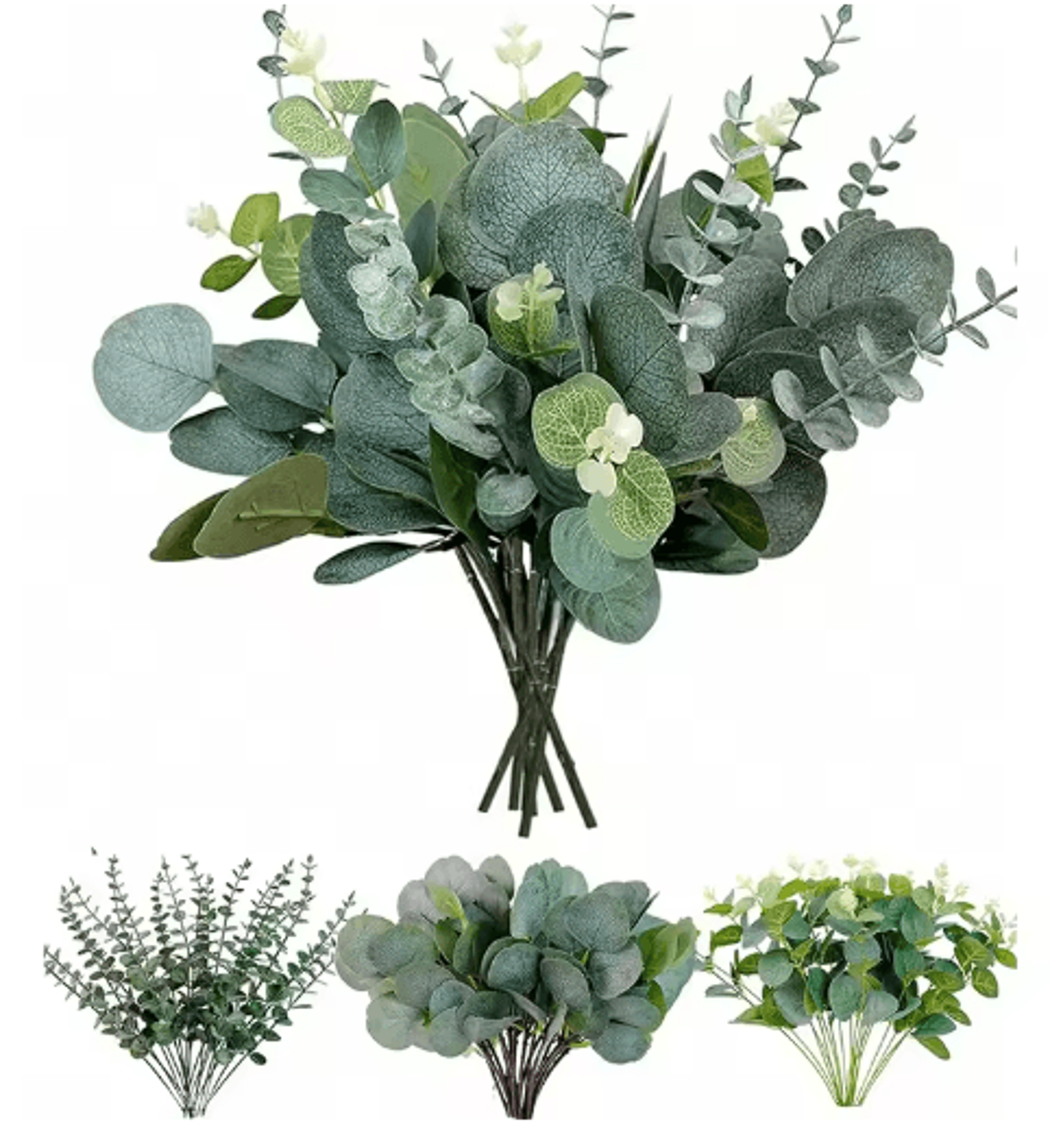 Artificial Eucalyptus Bouquet Set  Realistic Greenery Stems For Home  Wedding Decor 369 PCS 1