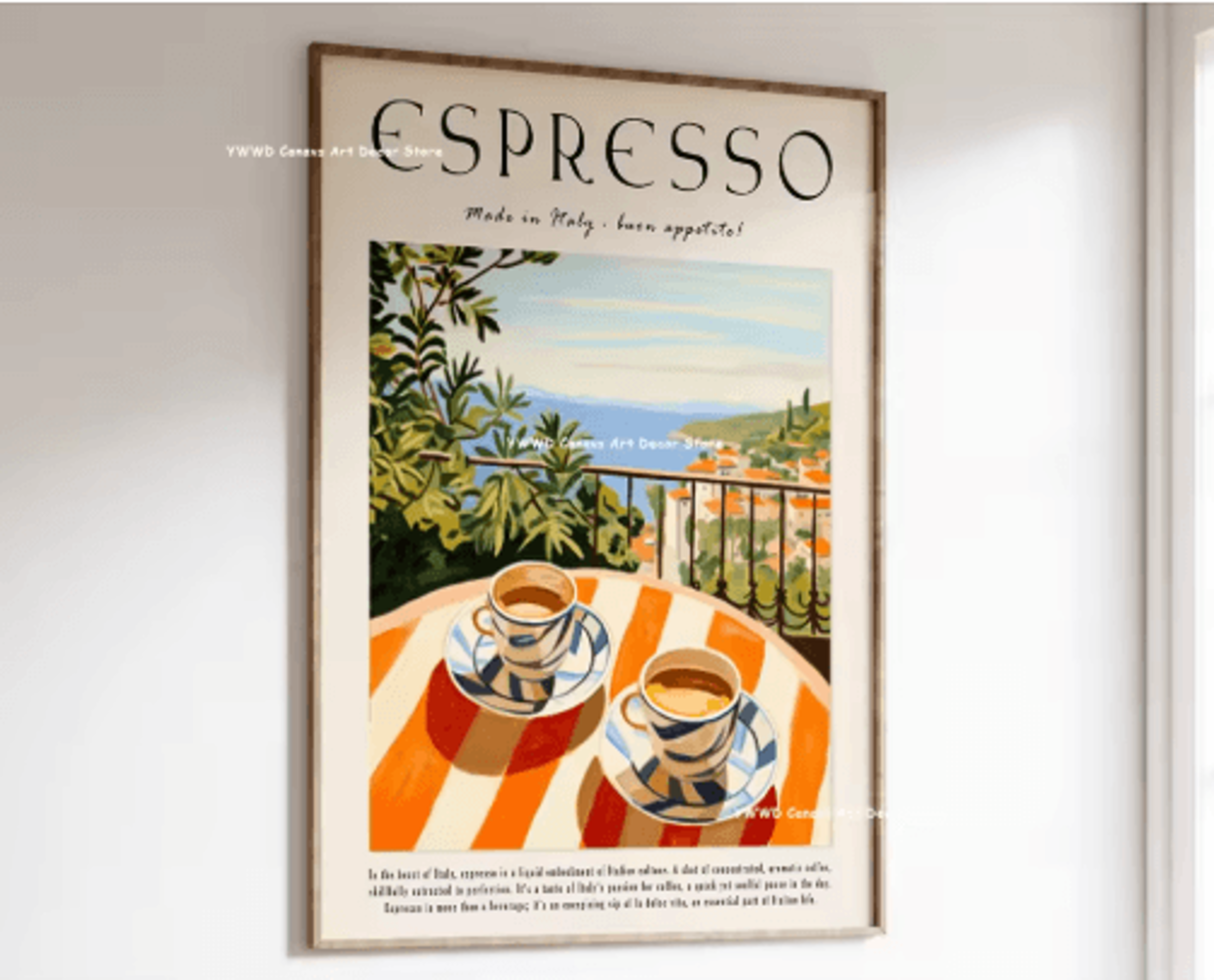 Buongiorno Espresso Canvas Wall Art Modern Coffee Kitchen Decor Print 26