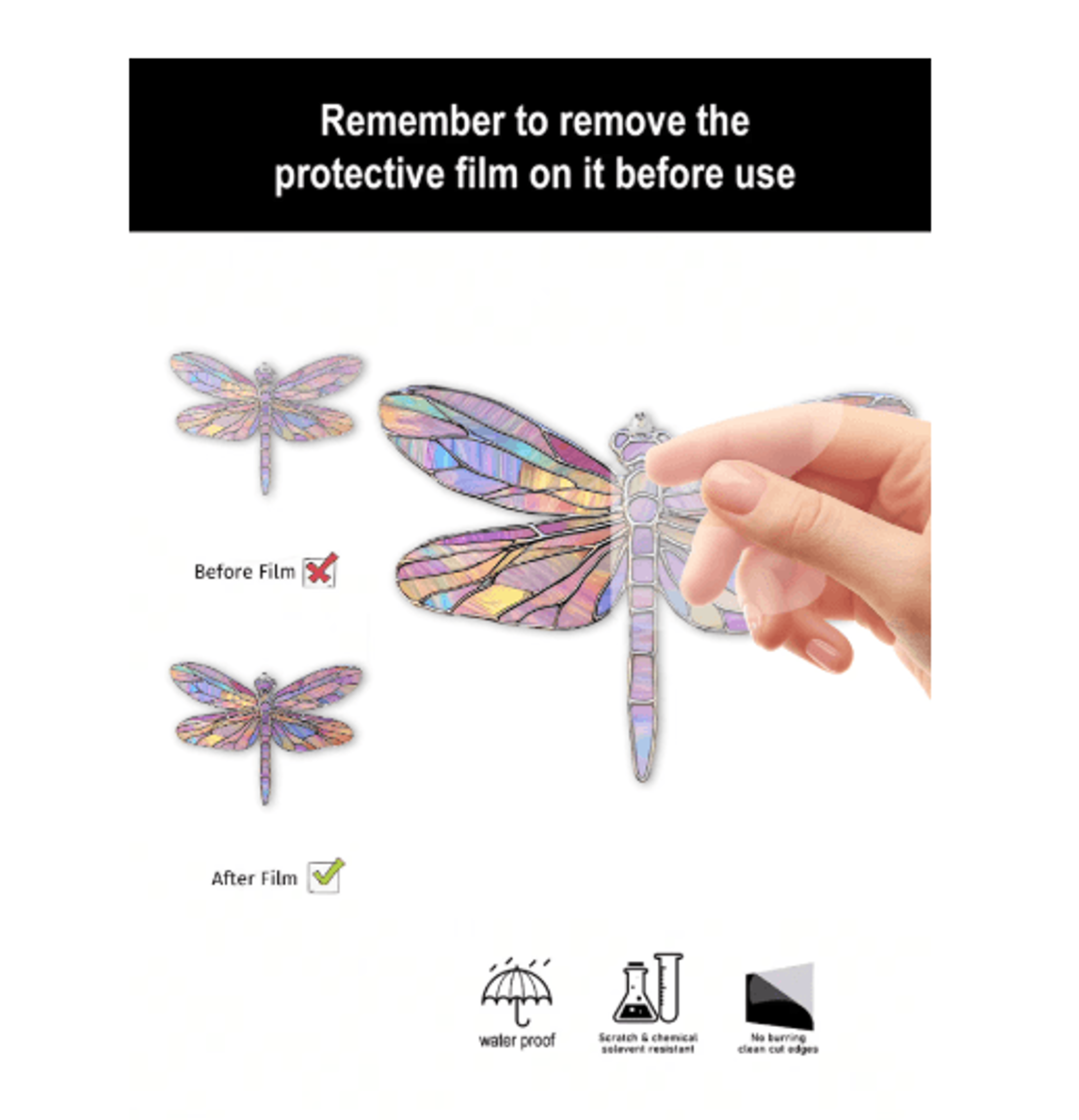 Colorful Acrylic Dragonfly Suncatcher Hanging Window  Garden Decor 5