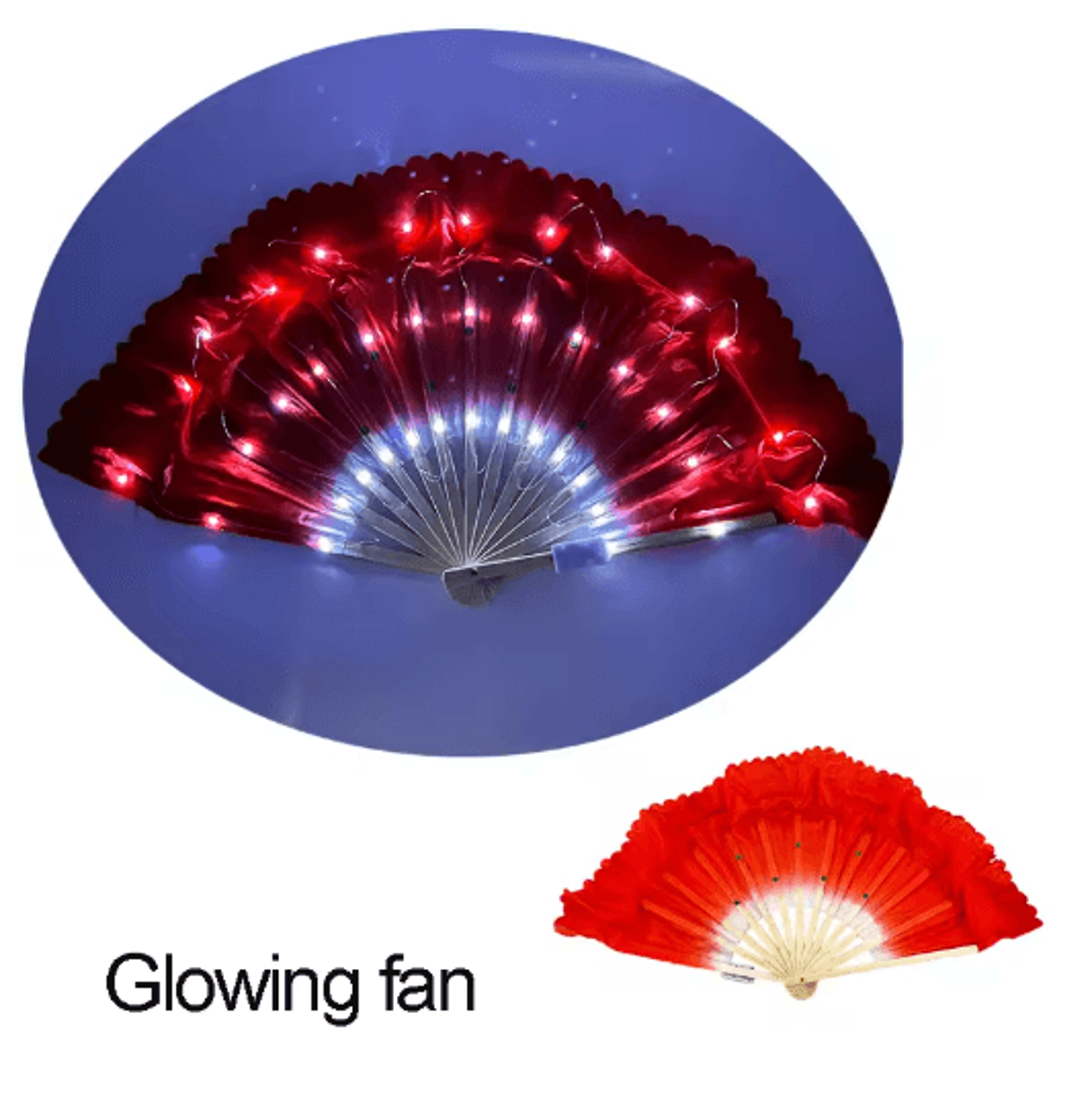 LED Neon Folding Rave Fan Glowing Party Hand Fan For Festivals  Events 8