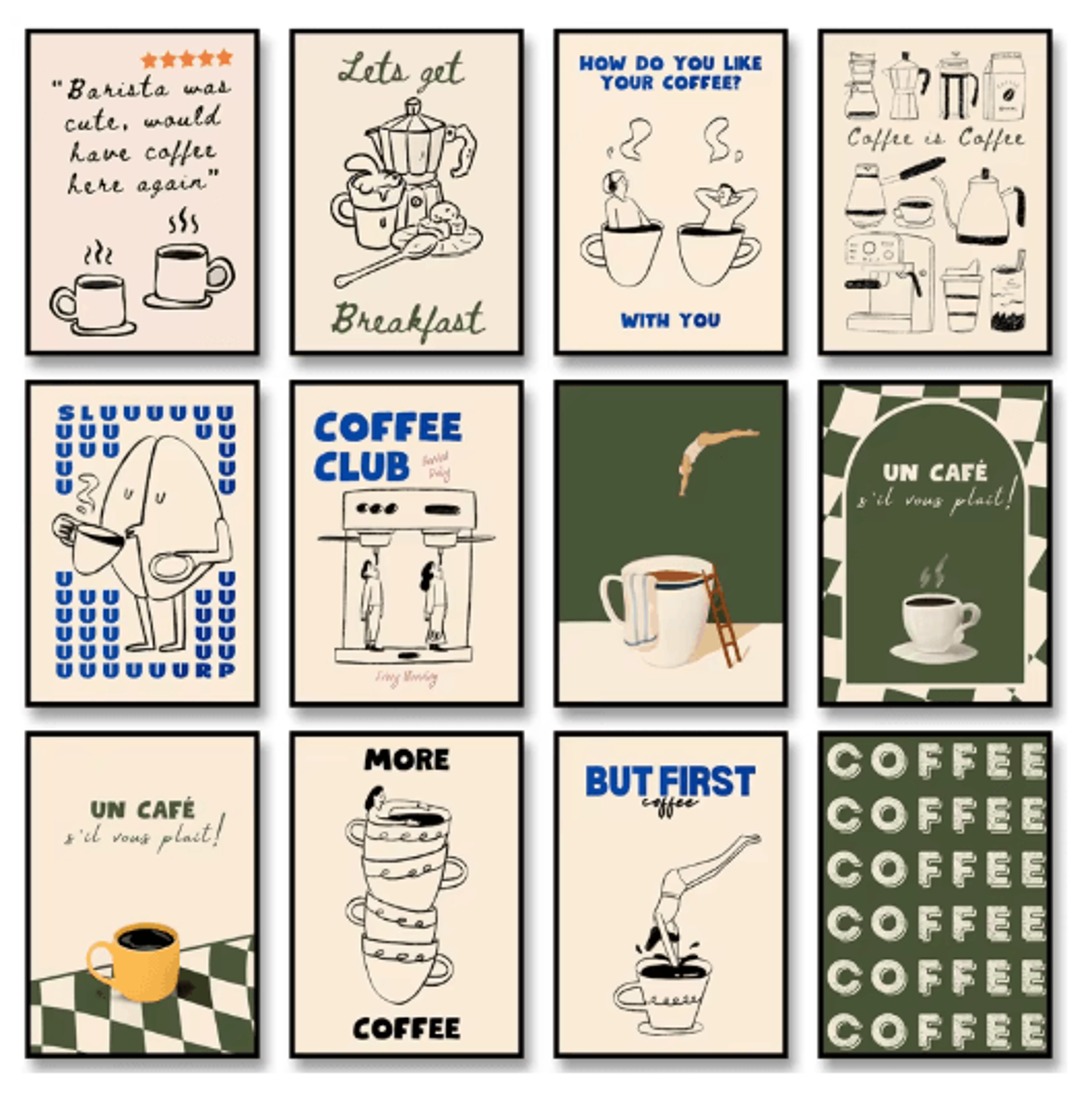 Coffee Diver Canvas Wall Art Trendy Coffee Lover Kitchen Poster Print 0