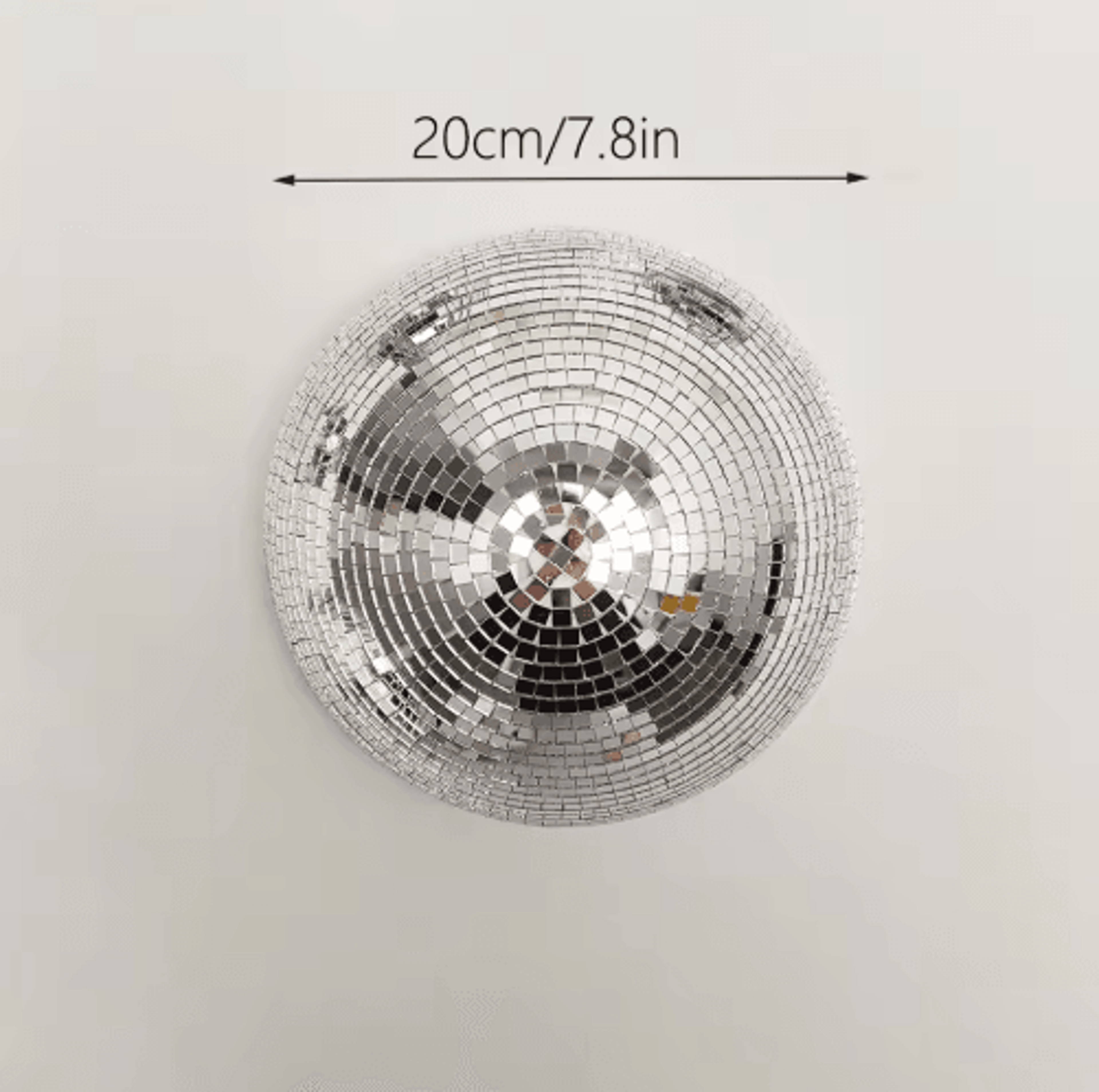 Mirrored Disco Ball Wall Art  Metallic Reflective Modern Home Decor 6