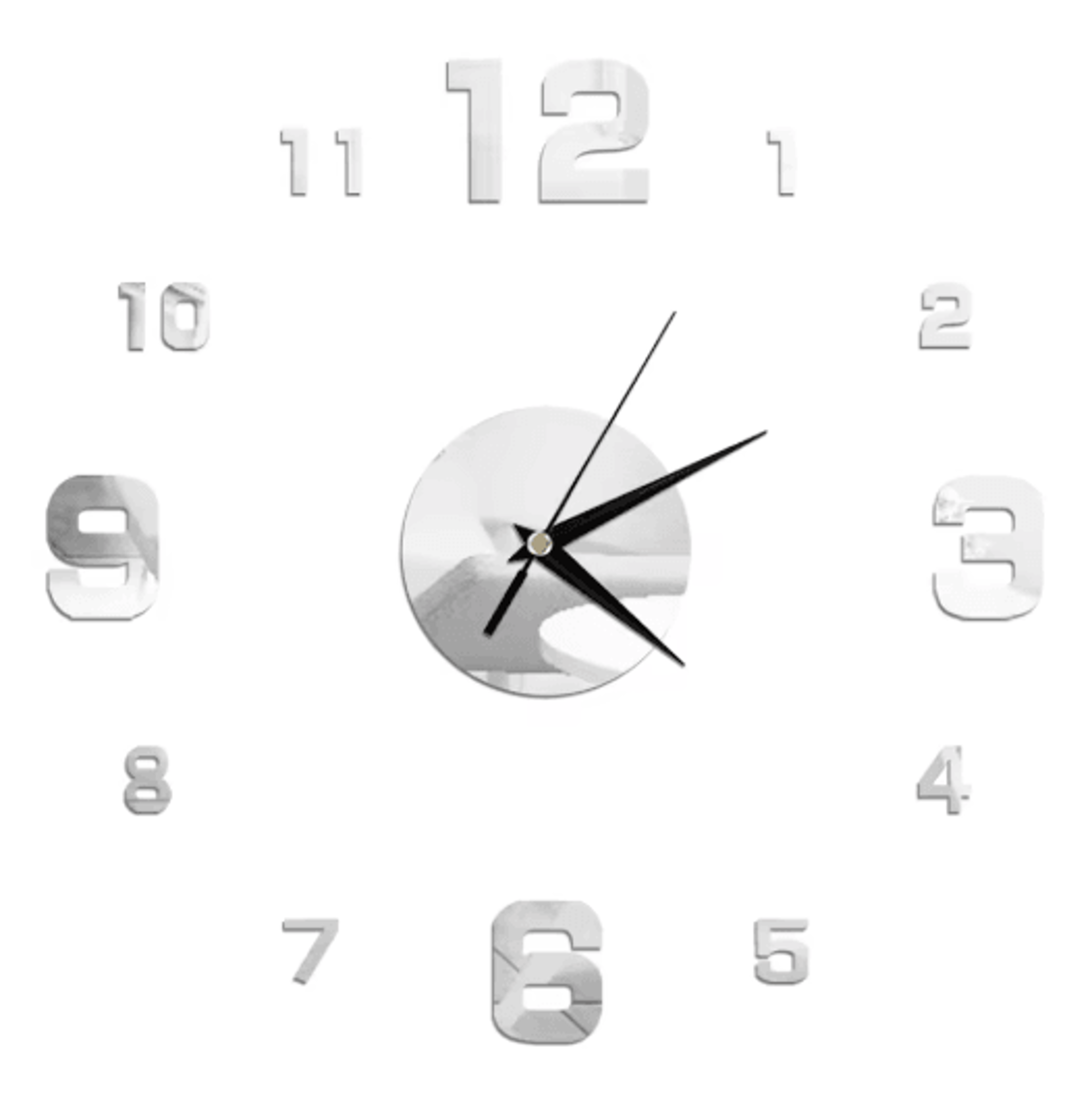 DIY Frameless Mirror Wall Clock Sticker Modern Quartz Wall Decor 6