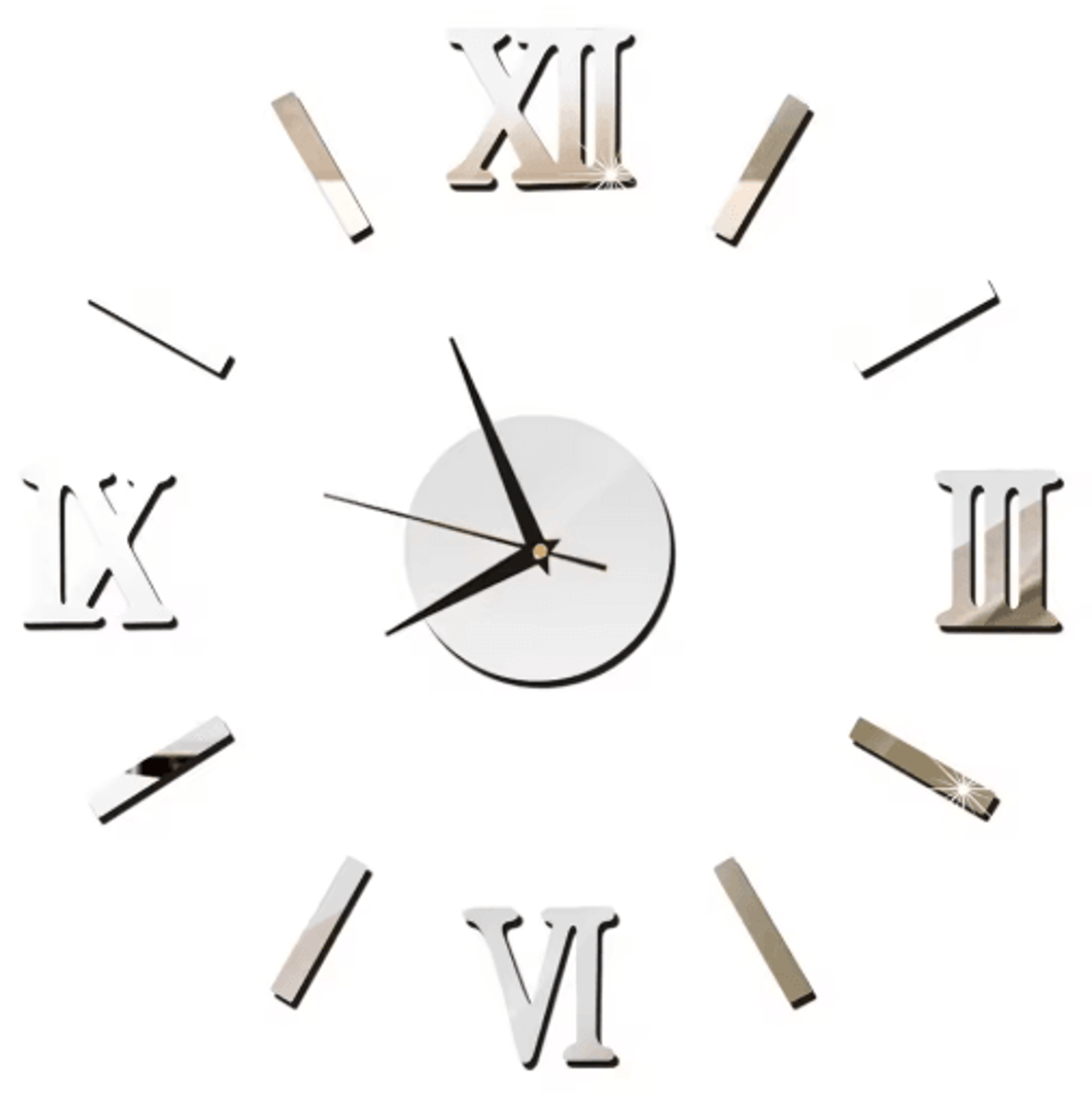 DIY Frameless Mirror Wall Clock Sticker Modern Quartz Wall Decor 18