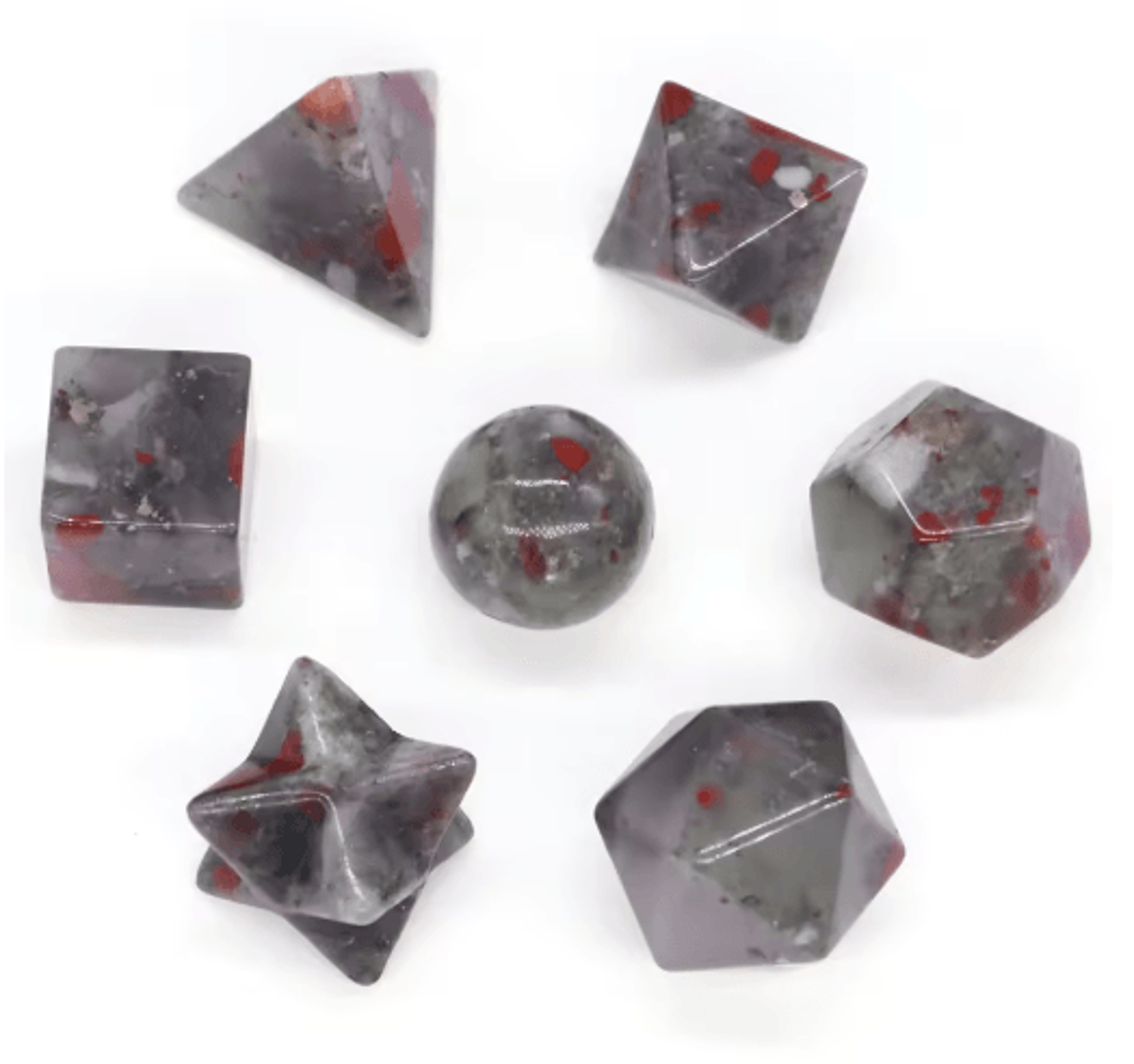 7Piece Platonic Solid Crystal Set Sacred Geometry Chakra Healing Stones 17