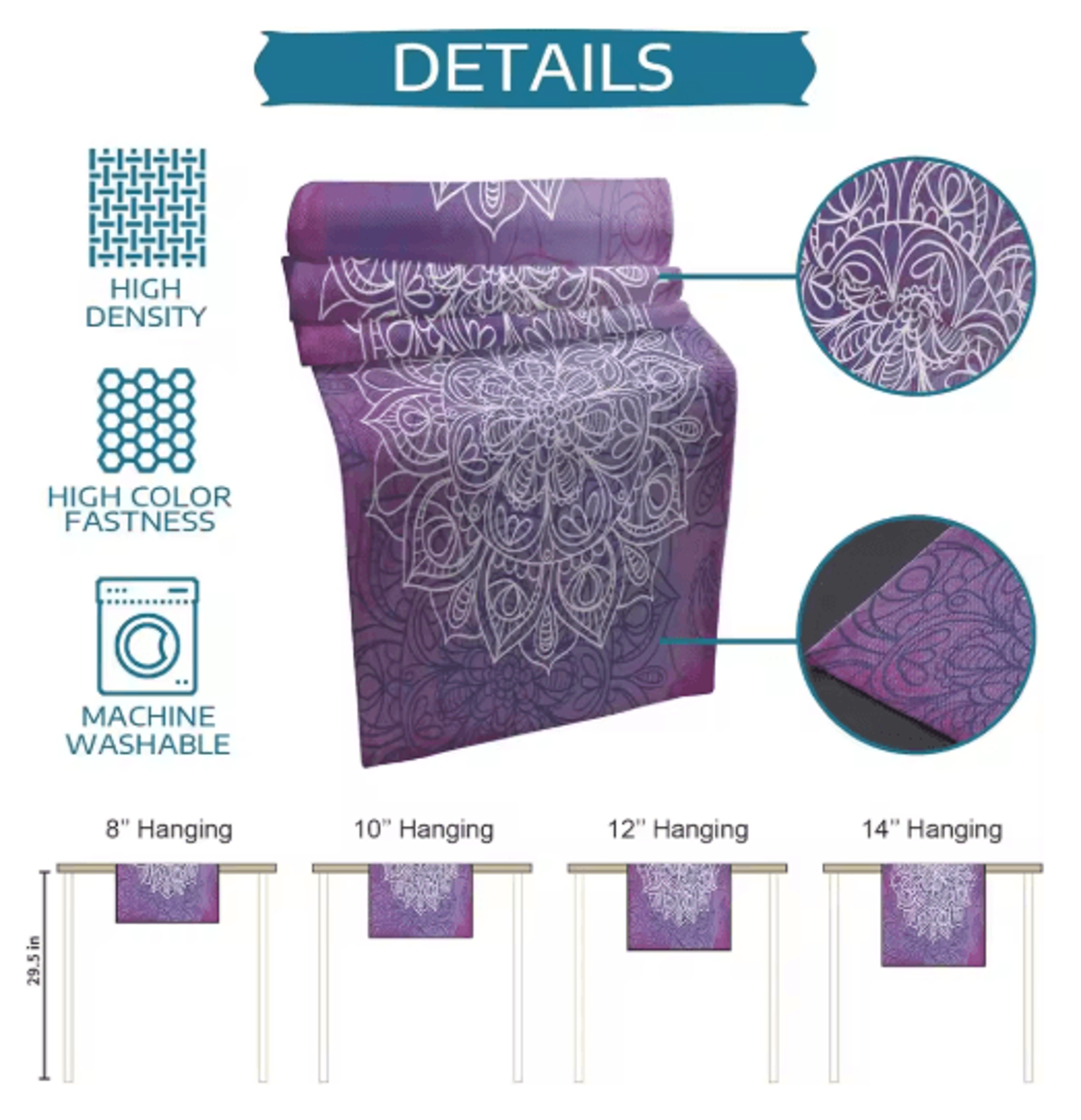 Bohemian Mandala Linen Table Runner Farmhouse Floral Decor For Dining  Events 2