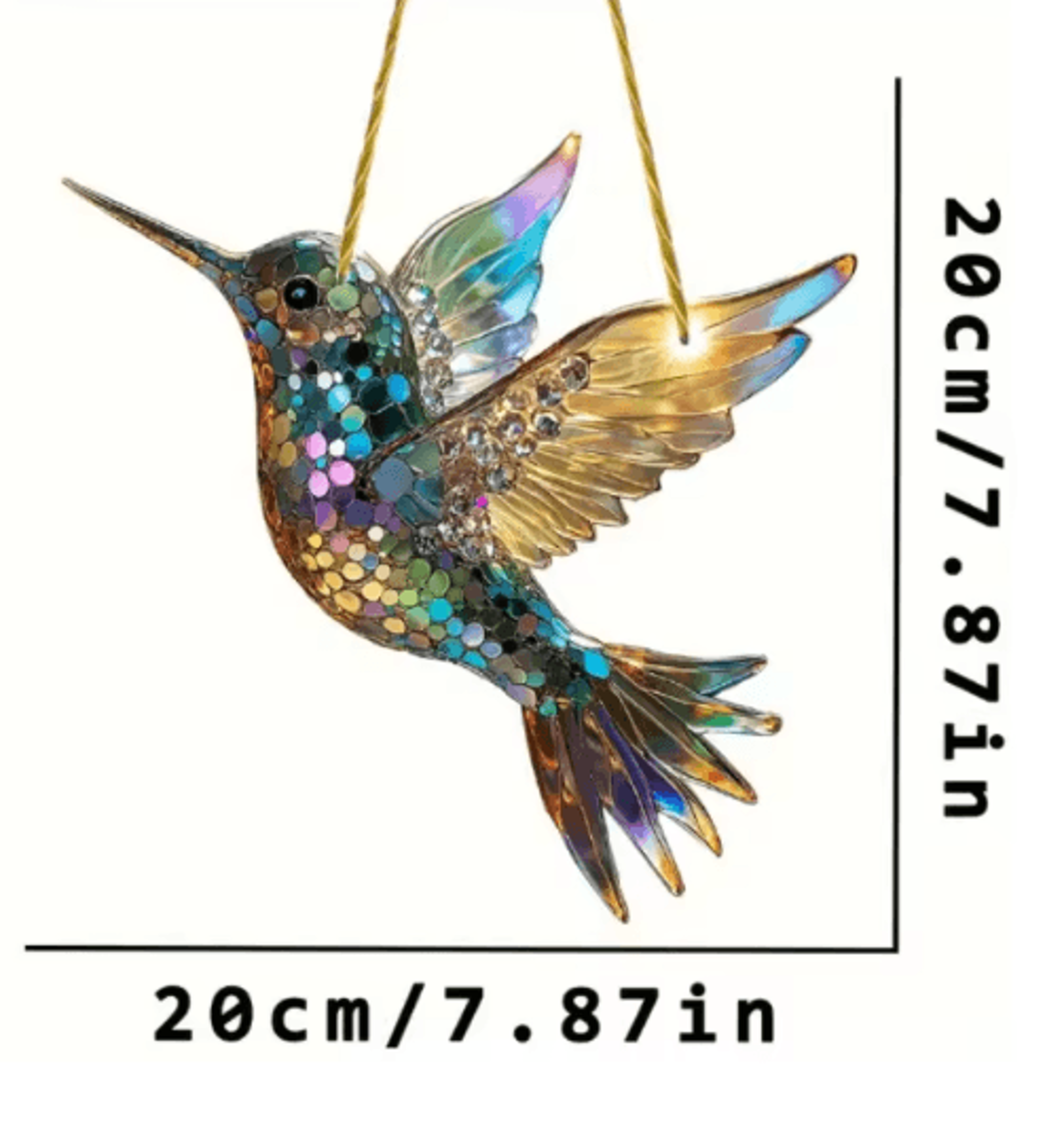 Colorful Acrylic Hummingbird Wind Chime Keychain Kawaii Hanging Decor For Home  Car 4