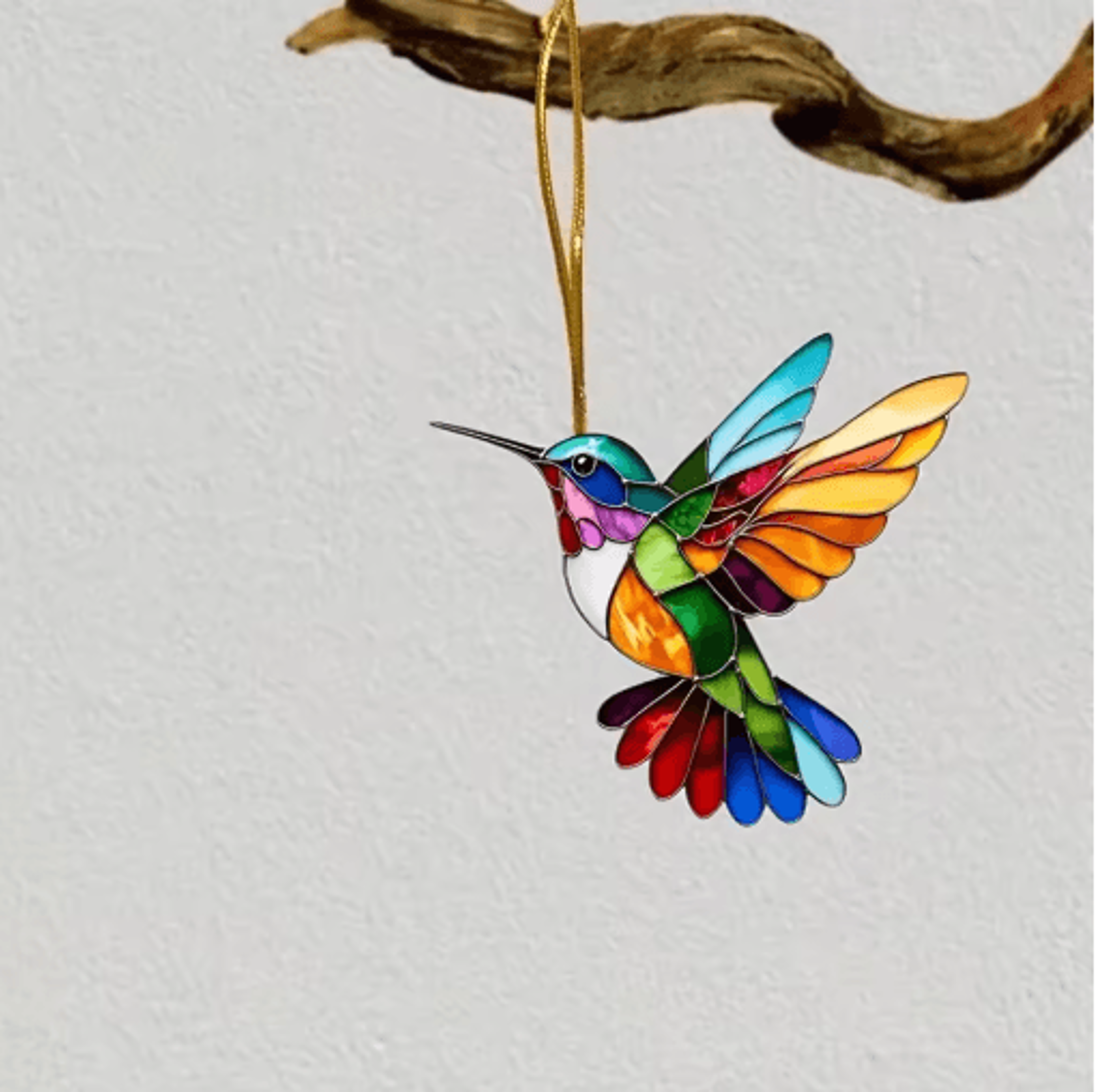 Colorful Acrylic Hummingbird Wind Chime Keychain Kawaii Hanging Decor For Home  Car 12
