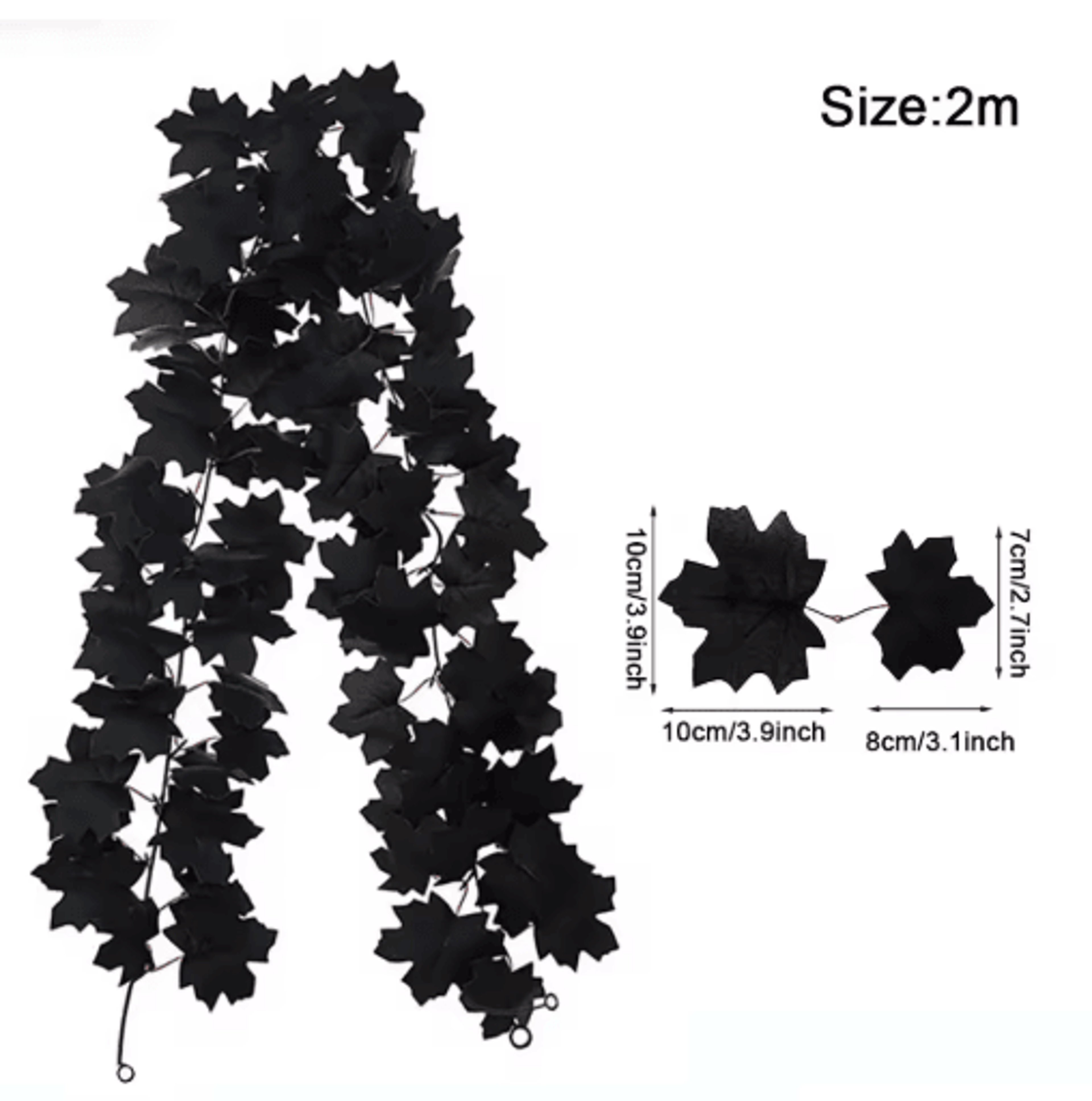 Artificial Maple Leaf Garland  Autumn Vine Decor For Thanksgiving  Halloween 7