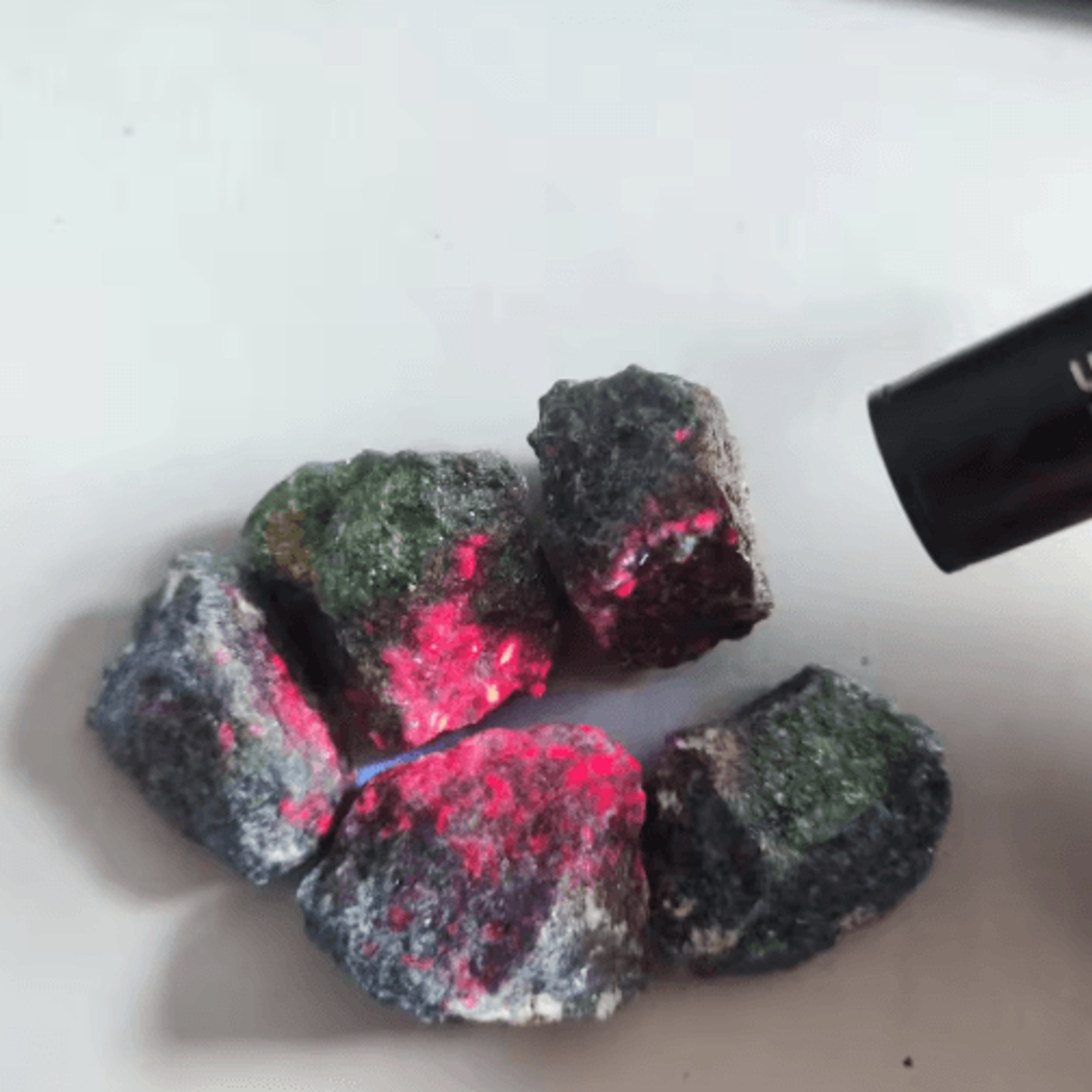 Natural Raw Gemstone Collection  UV Reactive Emerald Sapphire  Ruby Mineral Specimens 6