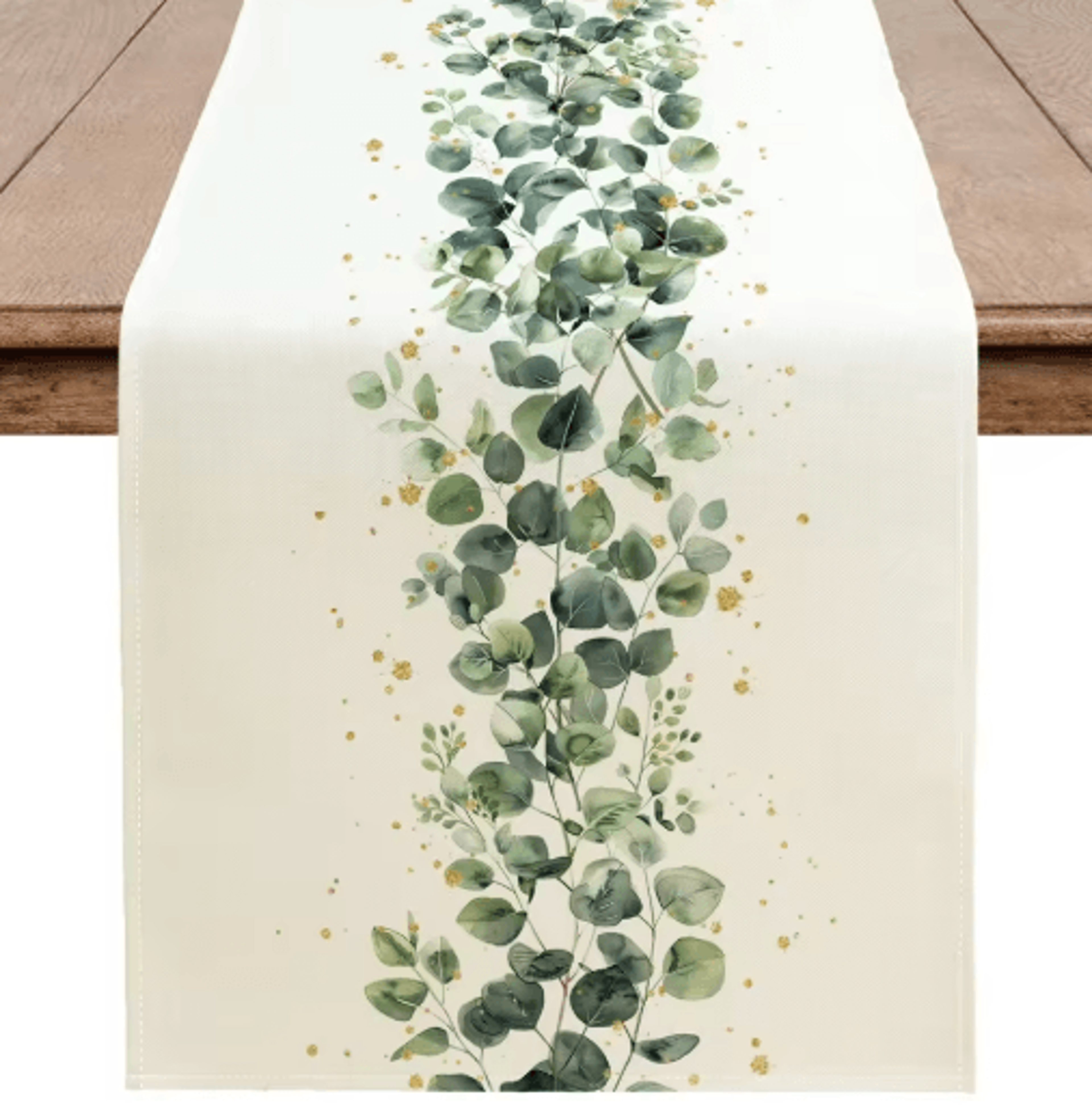 Eucalyptus Leaf Table Runner  Fresh Botanical Green Table Decor For Spring  Farmhouse Styling 1